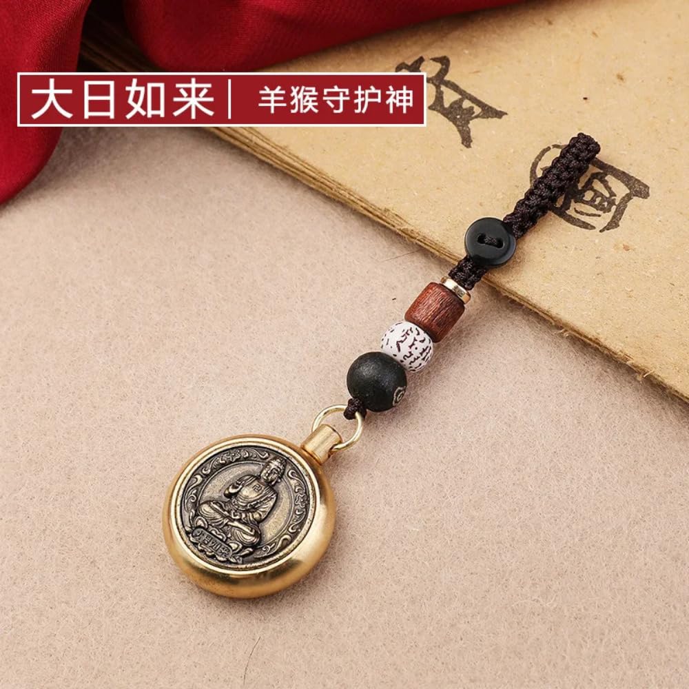 Vintage Lucky Rope miedziany brelok do kluczy wisiorek mosiężny
