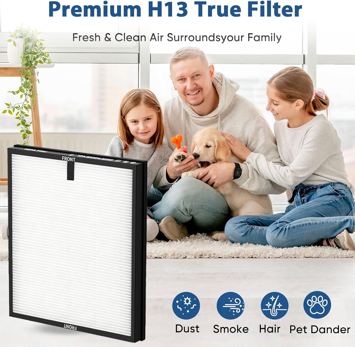 3 Packs HAP603 Air Purifier Replacement Filter for ECOSELF HAP603 HAP603WF Air Purifier,3-in-1 Air Purifier Filter,Home, Office,H13 HEPA Filtration,# RFHAP603