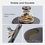 UGREEN Magsafe Phone Stand Magnetic Holder for Desk 360° Rotating Adjustable Height Foldable Portable Travel Mount Metal Ring Compatible with iPhone 17 16 15 Pro Max 14 13 12,Galaxy S24 Ultra S23