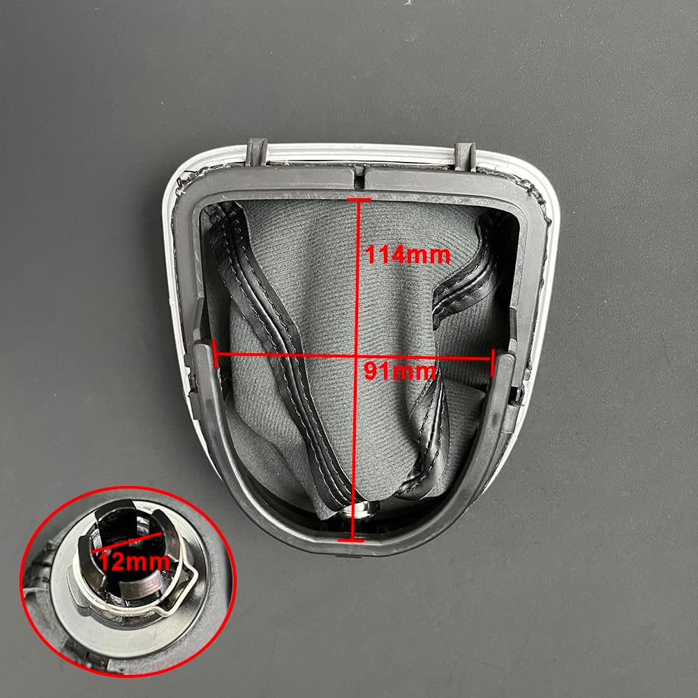 5 Speed Gear Shift Knob PU Leather Gaiter Boot Cover Case Shifter Lever Stick for Seat Leon II Toledo III Altea XL 2005-2012, Black