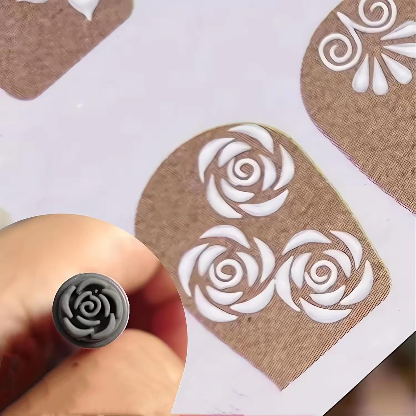 Nailart 10 sztuk pisaków do stempli z kwiatami i wzorami, akcesoria do projektowania paznokci, silikonowe stemple do zdobienia paznokci, kwiaty, graffiti, do zdobienia paznokci