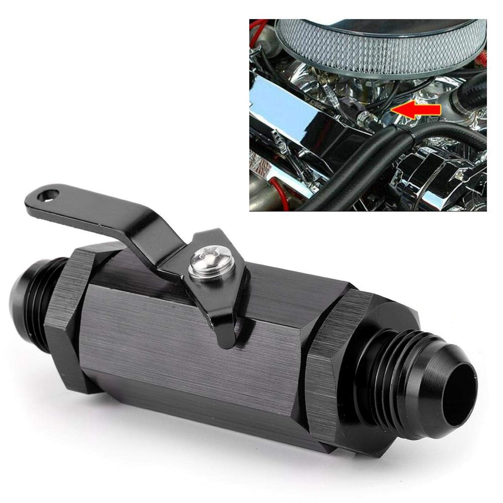 Valvola di ritegno aria carburante Y974-10AN lega alluminio AN10 Nero