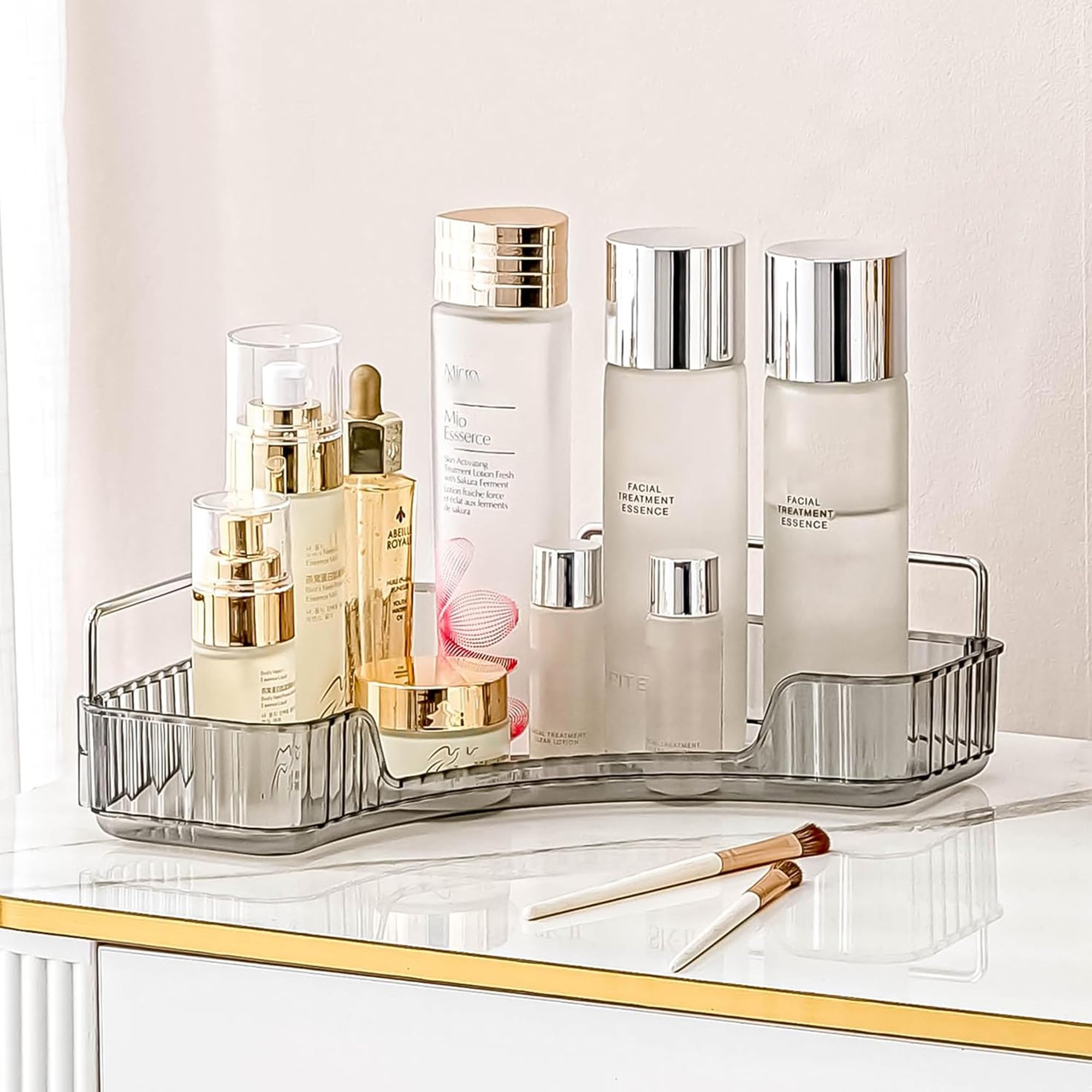 Plateau de courtoisie INVSSENE d'angle à 1 niveau pour comptoir et rangement de maquillage