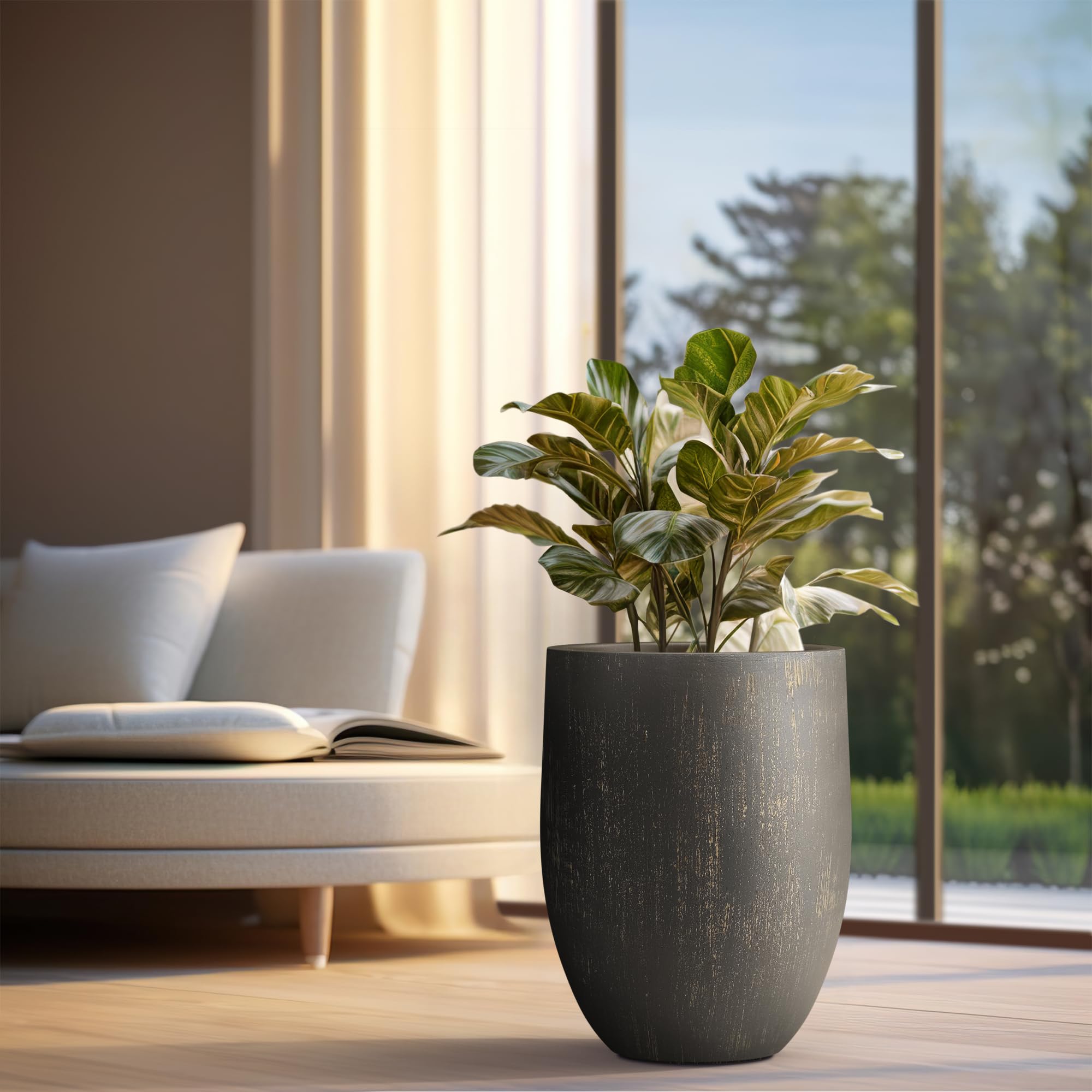 Amazon.com : Kante Large Round Bullet Vintage BRN Concrete Planter
