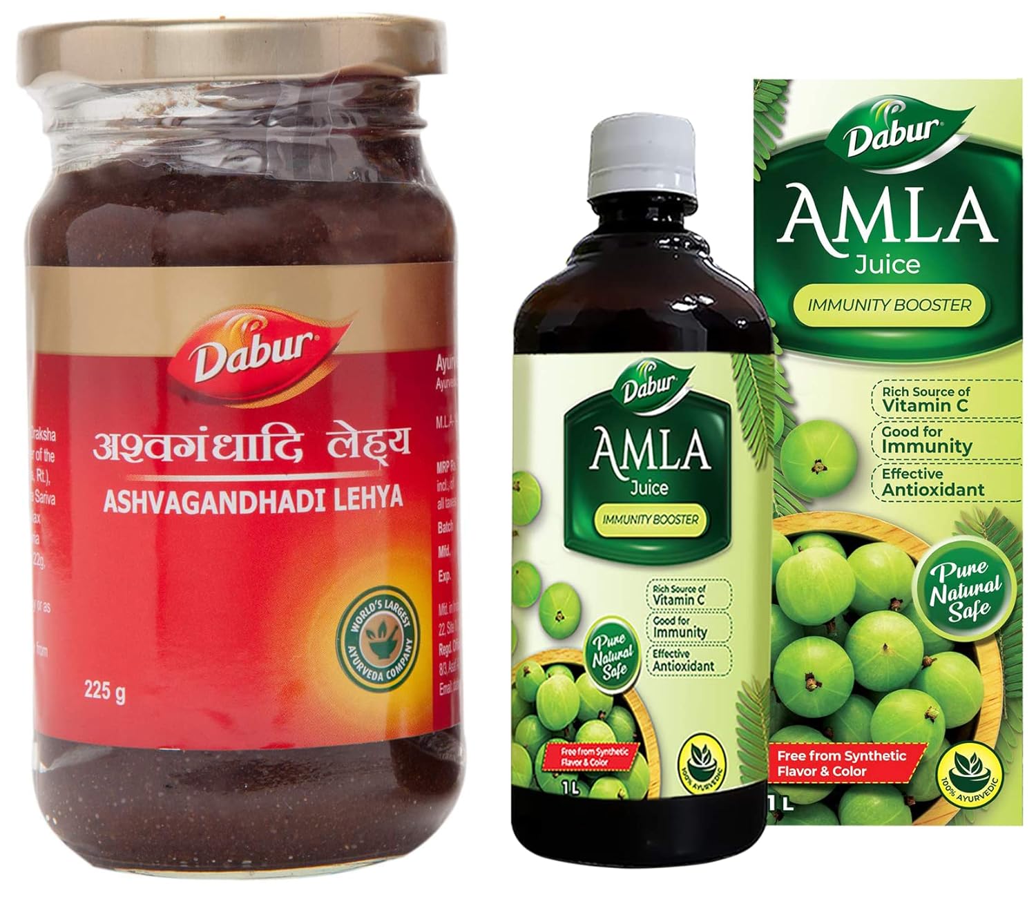 Dabur Ashwagandhadi Lehya – 225 Gm & Dabur Amla Juice: Rich Source of Vitamin C and Antioxidants for Immunity boosting |Pure, Natural and 100% Ayurvedic Juice -1L Dabur Ashwagandhadi Lehya – 225 Gm & Dabur Amla Juice: Rich Source of Vitamin C and Antioxidants for Immunity boosting |Pure, Natural and 100% Ayurvedic Juice -1L