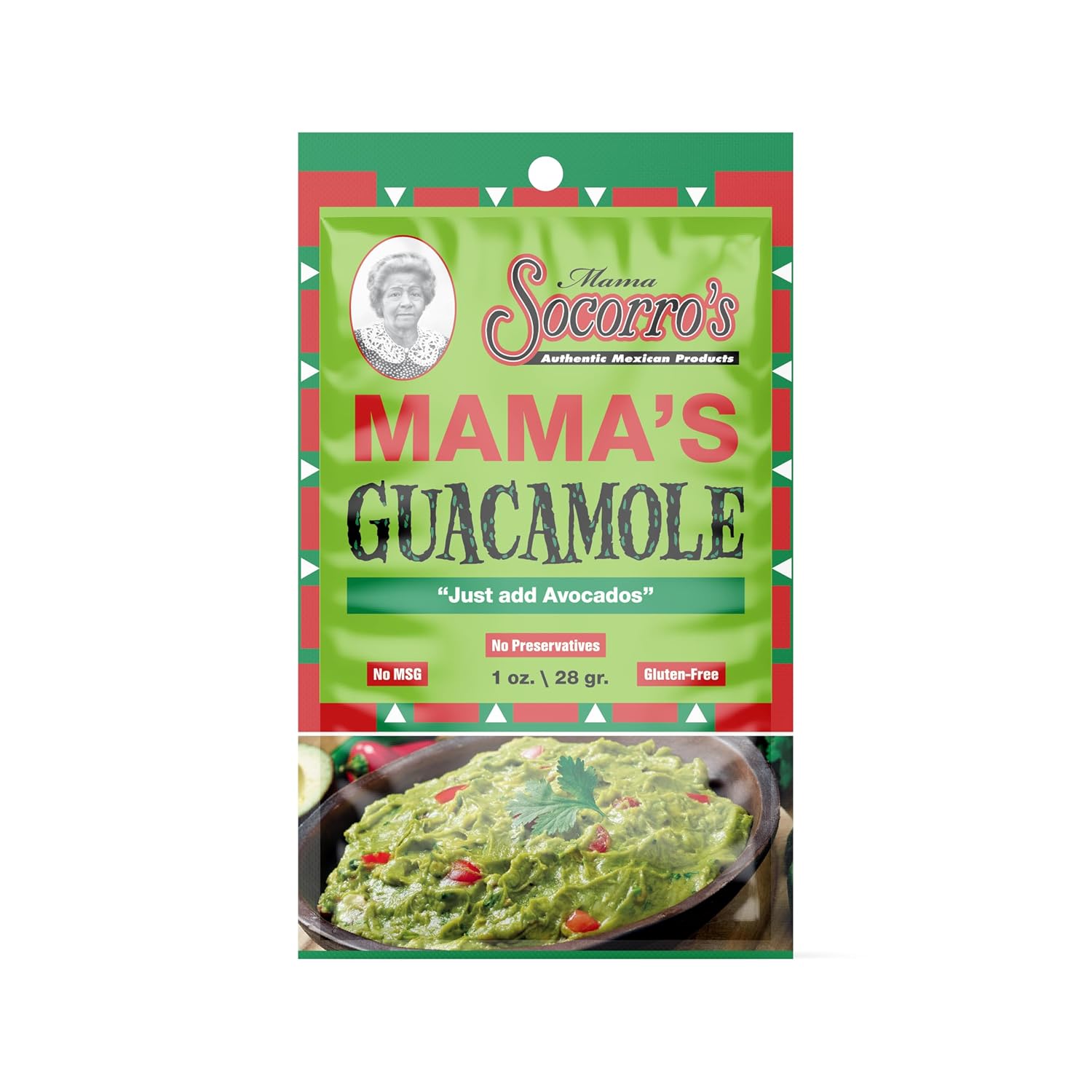 Mama Socorro’s Guacamole Mix (1oz - 8-Pack) – Easy Homemade Guacamole Seasoning with Natural Mexican Spices – No MSG, Gluten-Free, Preservative-Free Herbs and Spices