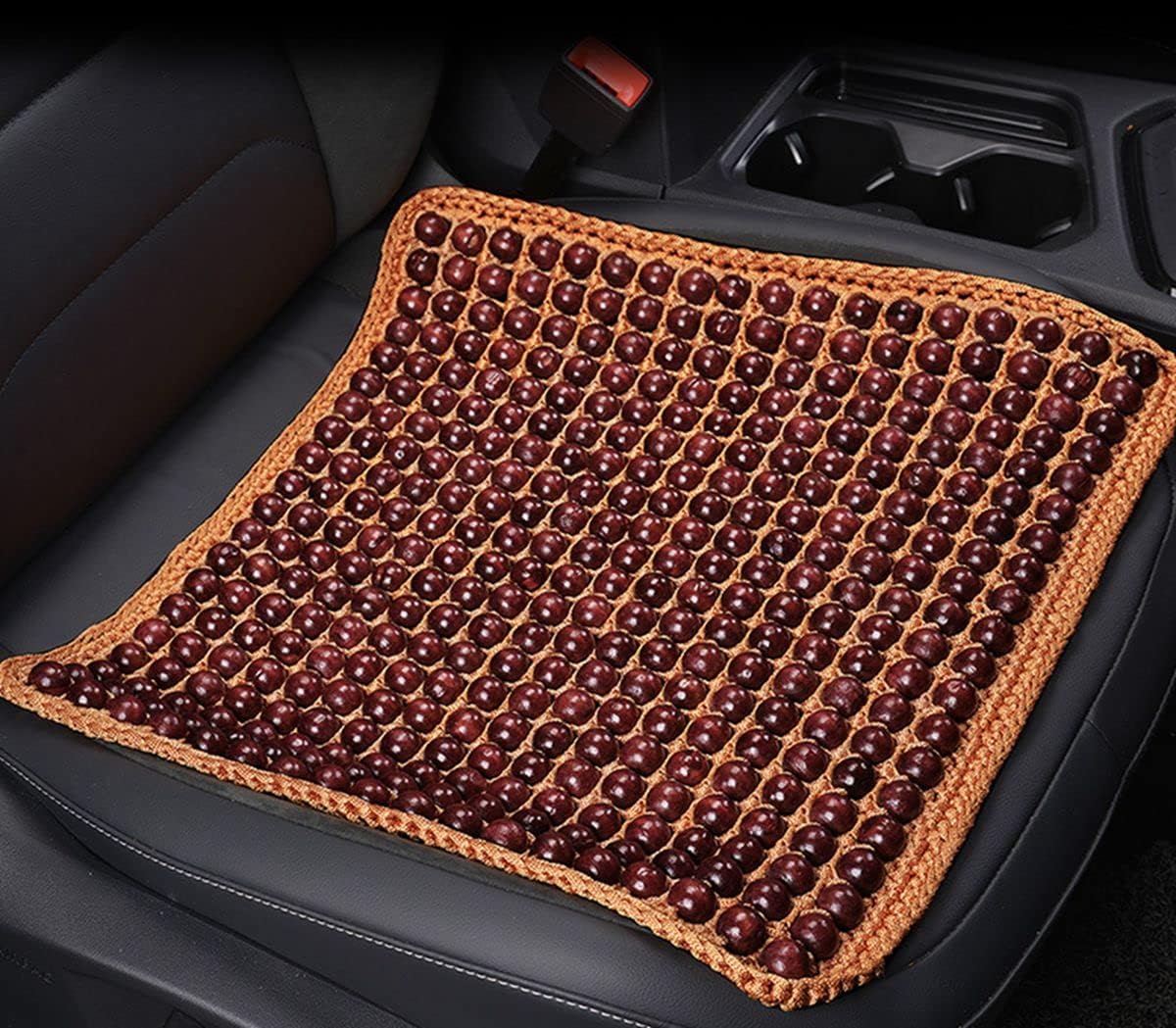 1Pcs 43 * 43CM Wooden Bead seat Cover Natural Wood Beaded Seat Cover Massaging Cool Cushion Beaded Car Seat Cushion Hand-Woven Car Office Chair Seats Truck Seat Cushion