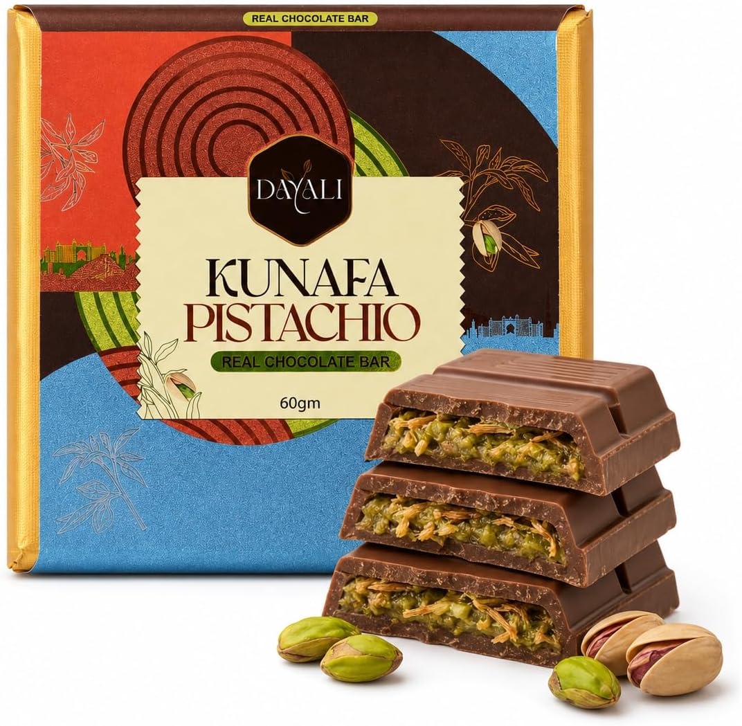 – Premium Quality Pistachio Kunafa Chocolate 60 Gm| Dubai Famous Chocolate | Milk Chocolate.