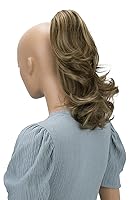 Vista 24 de PRETTYSHOP - Extensión de cabello rizado voluminoso, cola de caballo de 14 pulgadas con clip, resistente al calor