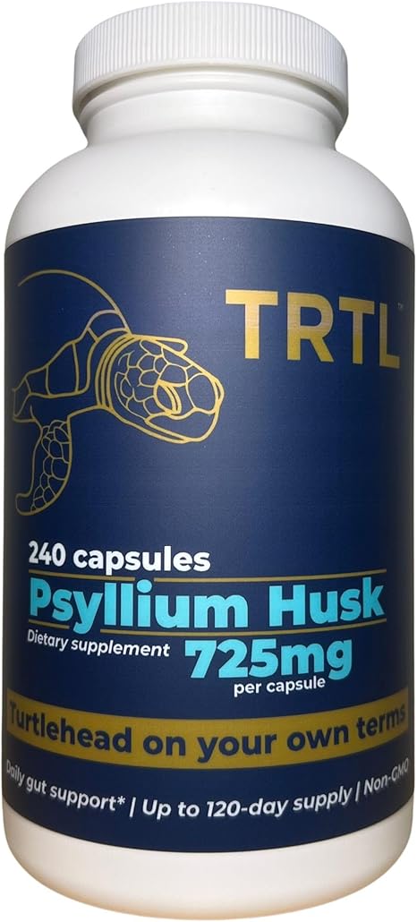 TRTL Psyllium Husk Capsules – 240ct | Fiber Supplement for Gut Health Support & Digestive Regularity | Packaged & Tested in USA, Non-GMO | 2.2g Fiber per Serving TRTL Psyllium Husk Capsules – 240ct | Fiber Supplement for Gut Health Support & Digestive Regularity | Packaged & Tested in USA, Non-GMO | 2.2g Fiber per Serving