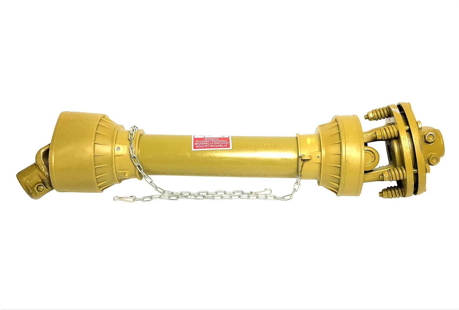 Heavy-Duty 41-lb 3-Point Rotary Tiller Slip Clutch PTO Shaft for Rural King, Country Way, Sigma Rotary Tillers for ASC Grizzly 77709, 77710, 77711 – 1-3/8" x 6 Spline, Round Ends, Adjustable 32"-40"