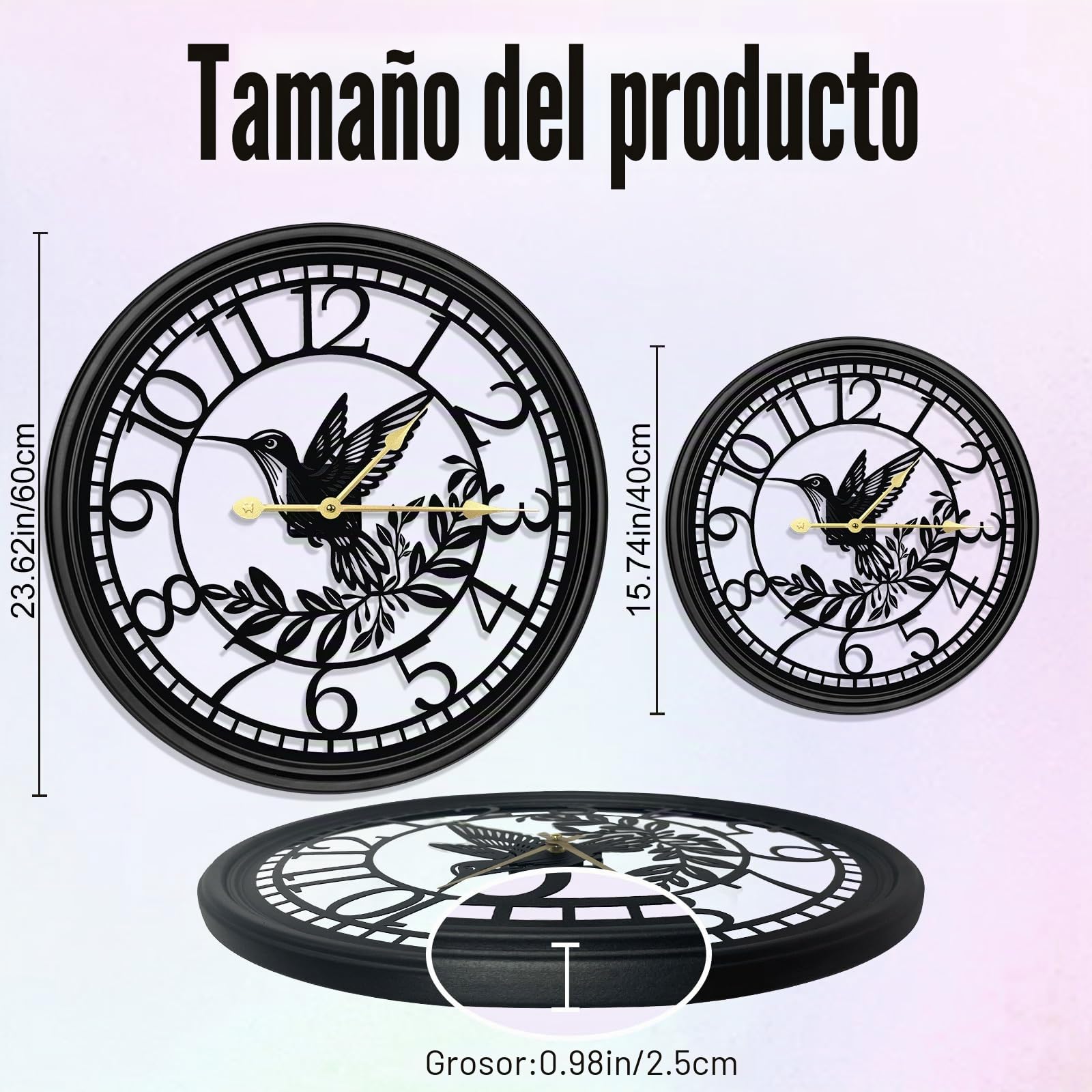 Reloj de Pared Grande - Relojes de Pared para Decoración de Sala de Estar, Silencioso y Sin Tic TAC, Adecuado para Decoración de Pared, Decoración de Sala de Estar, Decoración de Cocina