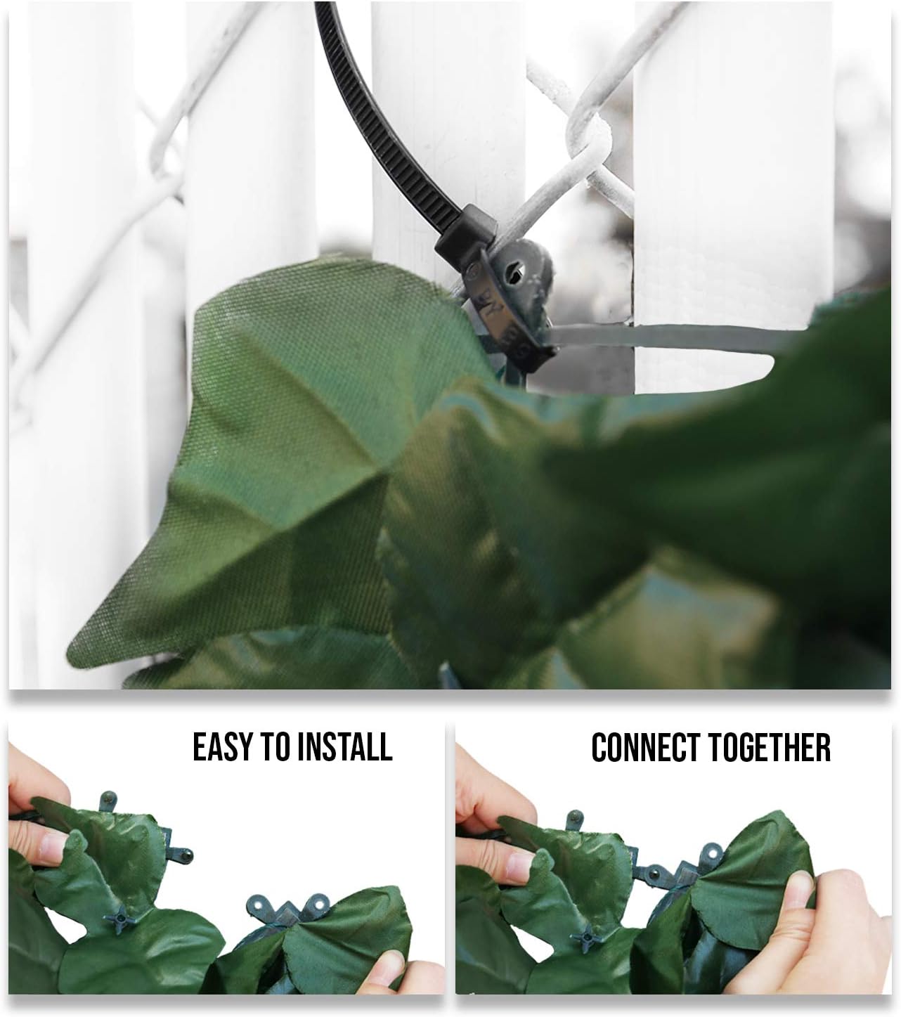 E&K Sunrise 1 PC 39"x117" Faux Laurel Leaf Privacy Fence Screen Artificial Leaves Hedge Fence Covering Wall Decoration Panels for Garden Backyard Porch Indoor Outdoor