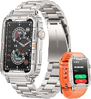 Relógios inteligentes de fitness para homens e mulheres: 1,57" chamada Bluetooth Smartwatch bateria 100 + desportivo IP67 Waterproof mensagem lembrete monitorização do sono compatível com Android Ios