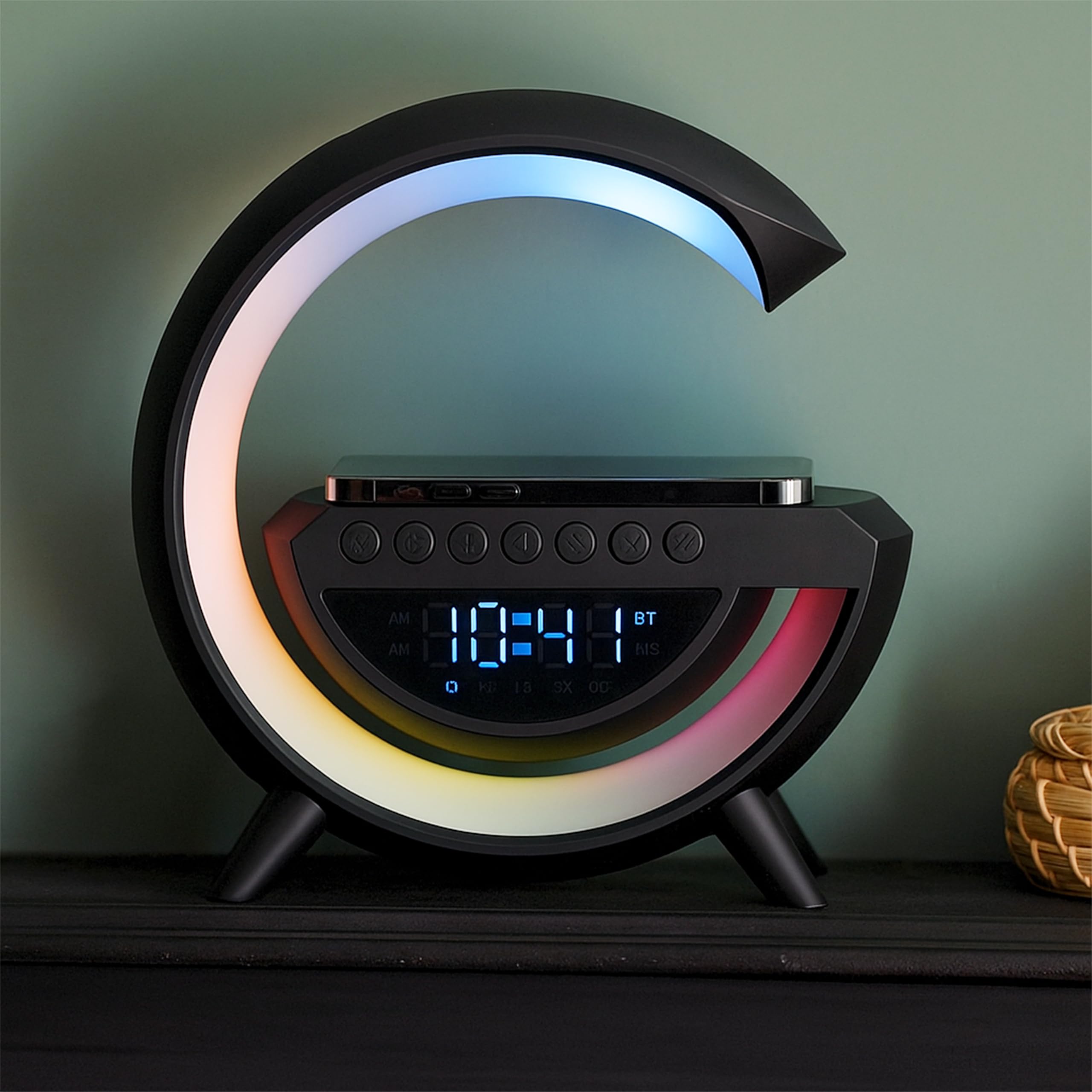 RED5 Illumina la sveglia di ricarica senza fili Bluetooth TWS Speaker Bacino da comodino