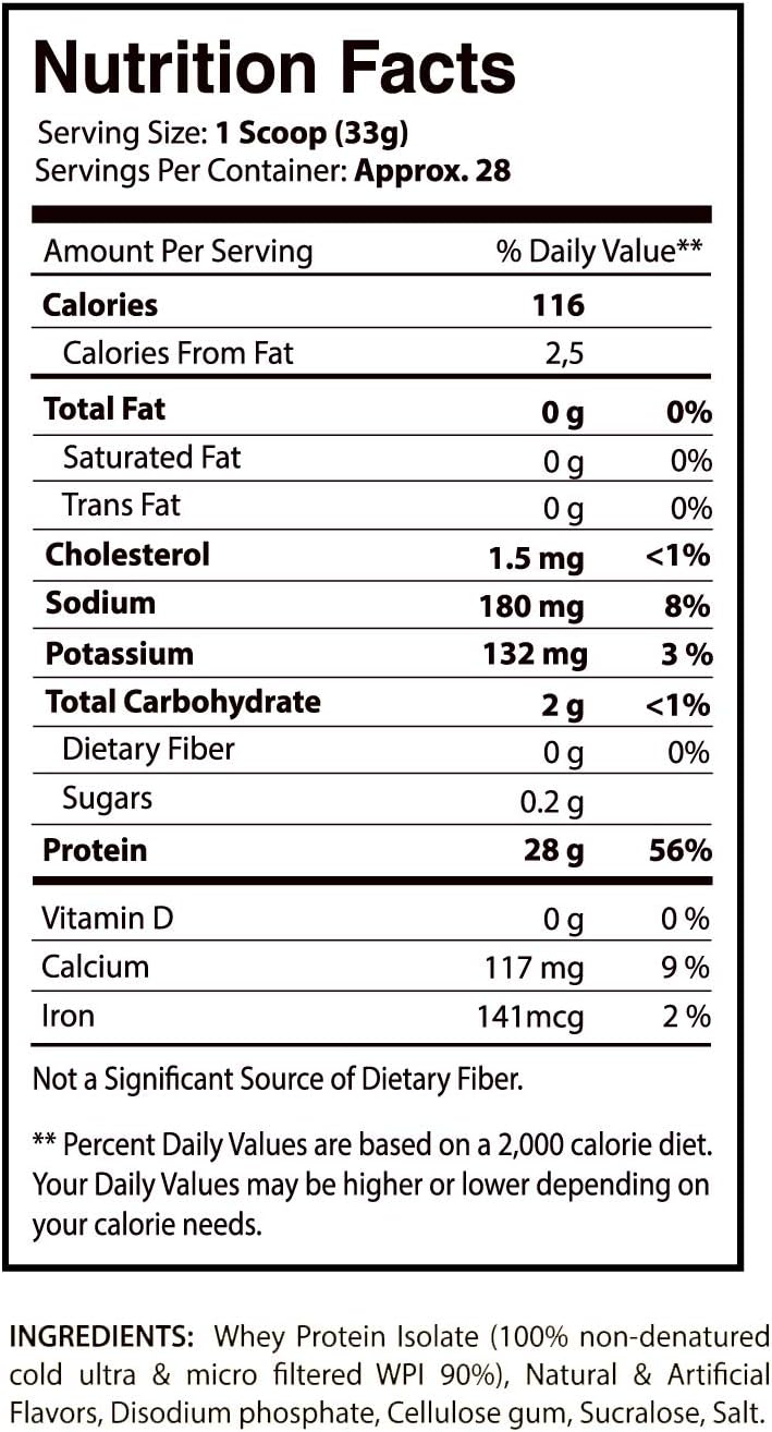 Iso Fuzion 100% Whey Isolate 28g Non Denatured Protein Powder, Salted Caramel Flavor, 2lb