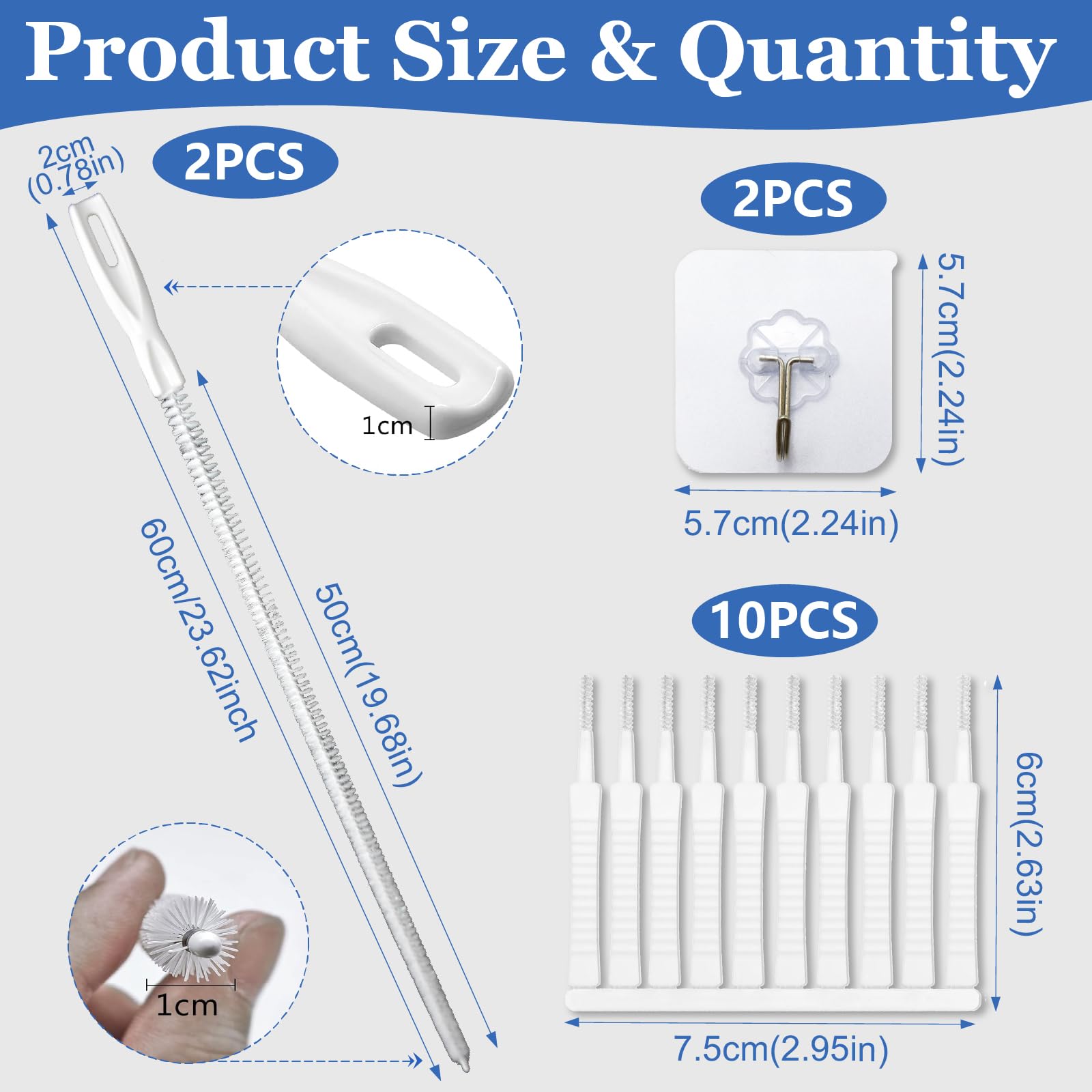 Szczotka odpływowa 60 cm, długa szczotka do czyszczenia rur do kanałów odpływowych, elastyczna spirala do czyszczenia rur, spiralna szczotka do czyszczenia zlewu kuchennego, łazienki