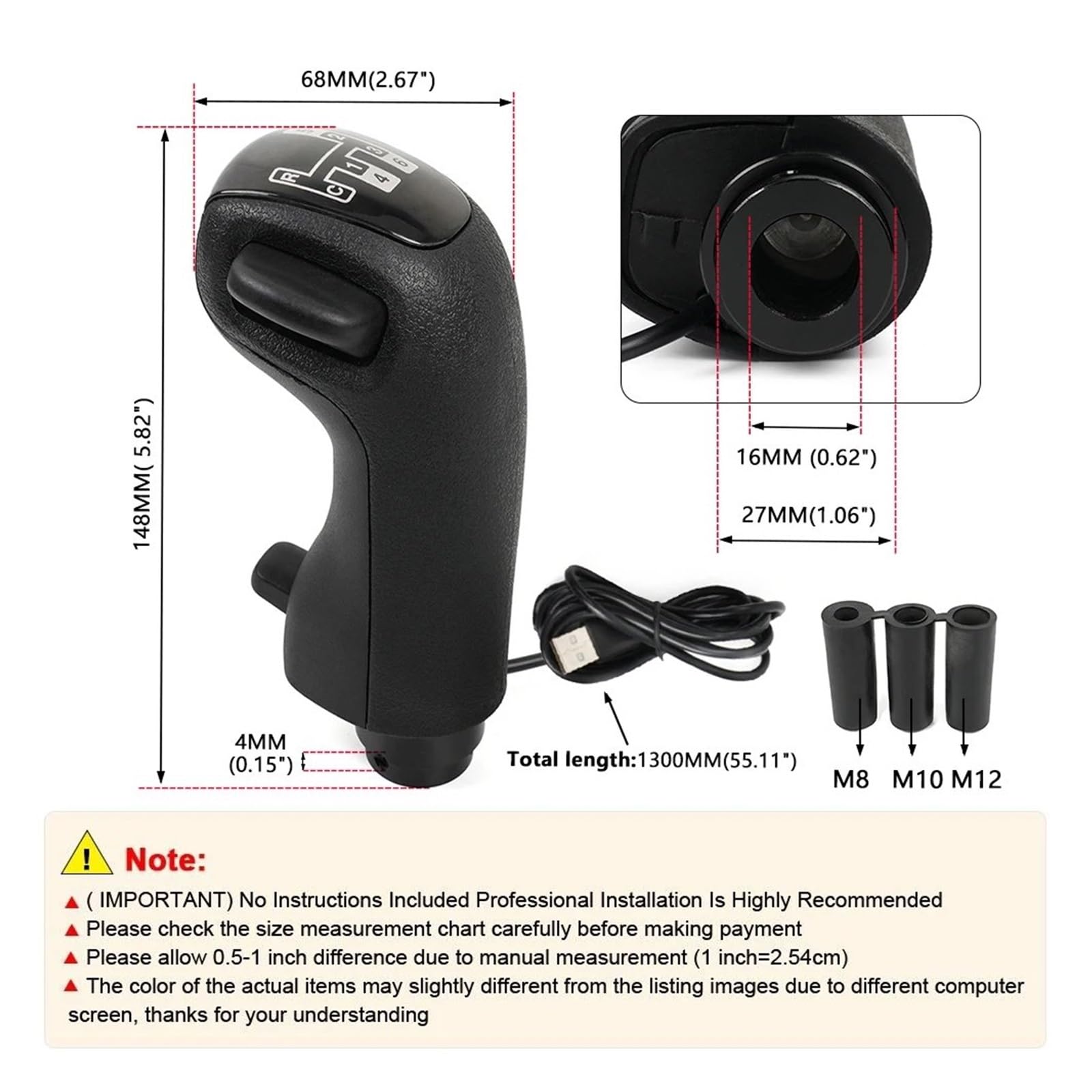 SOHINI Pommeau Levier Vitesse Voiture pour Logitech pour G29 G27 G25 pour Scania Camion Simulateur Jeux USB Pommeau Levier Vitesse PC USB Simulateur Vitesse Manette Vitesse Bouton Pommeau Vitesse