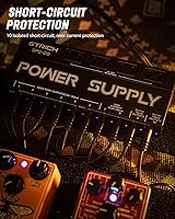 Vista 6 de STRICH SPS-20 Fuente de alimentación para guitarra con 10 salidas DC independientes para pedal de efecto de 9 V/12 V/18 V