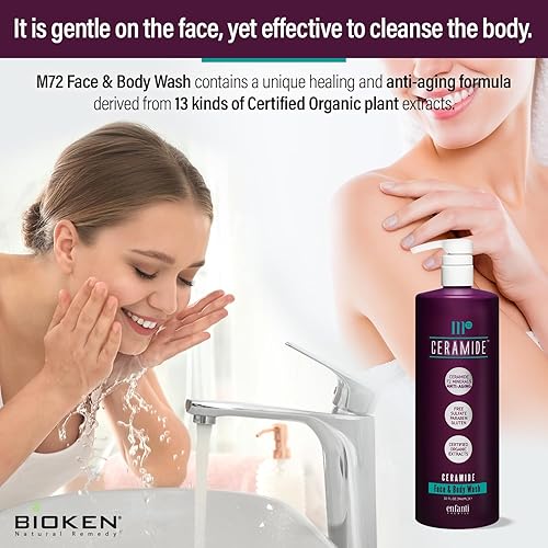 Miniatura 2 de Bioken  M72 Ceramida para cara y cuerpo, sin sulfatos, antienvejecimiento, perfecto para el uso diario, proporciona una piel más saludable y suave