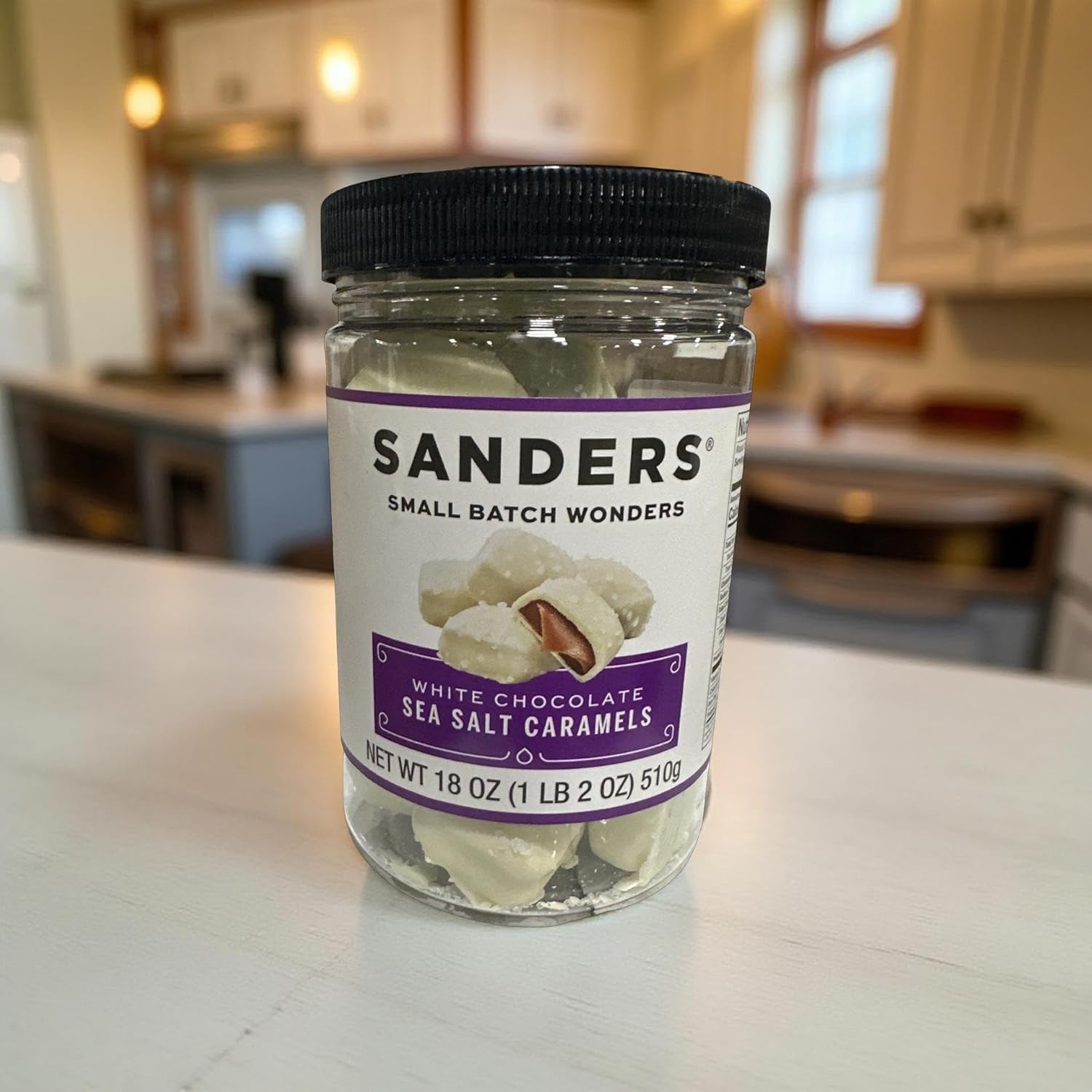 Sanders White Chocolate Sea Salt Caramels, 18 Ounce, 6 Per Case