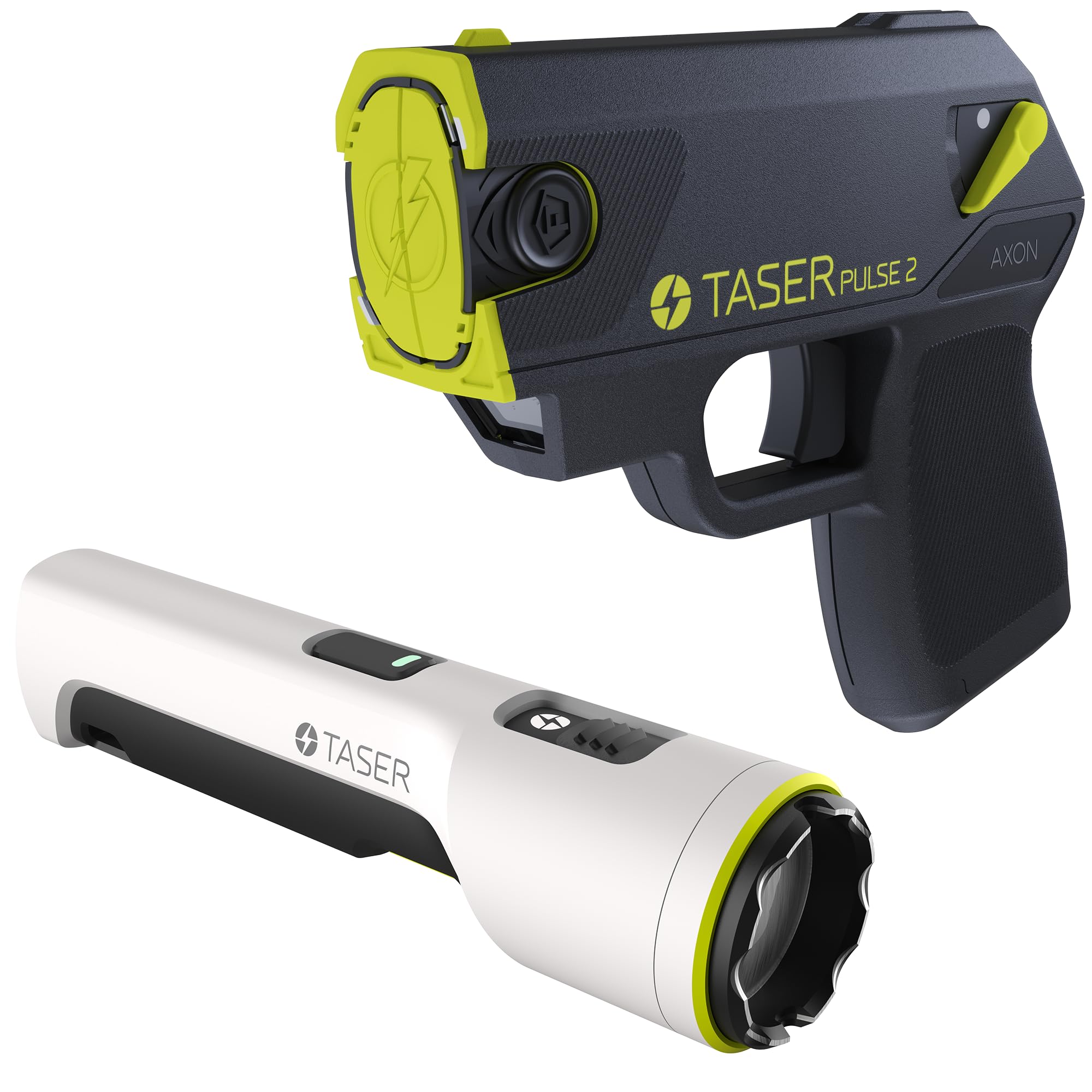 TASER Pulse 2 + StrikeLight 2 Self-Defense Bundle – Includes Pulse 2 Device, StrikeLight 2 Device, 2 Cartridges, Practice Target & Carry Case