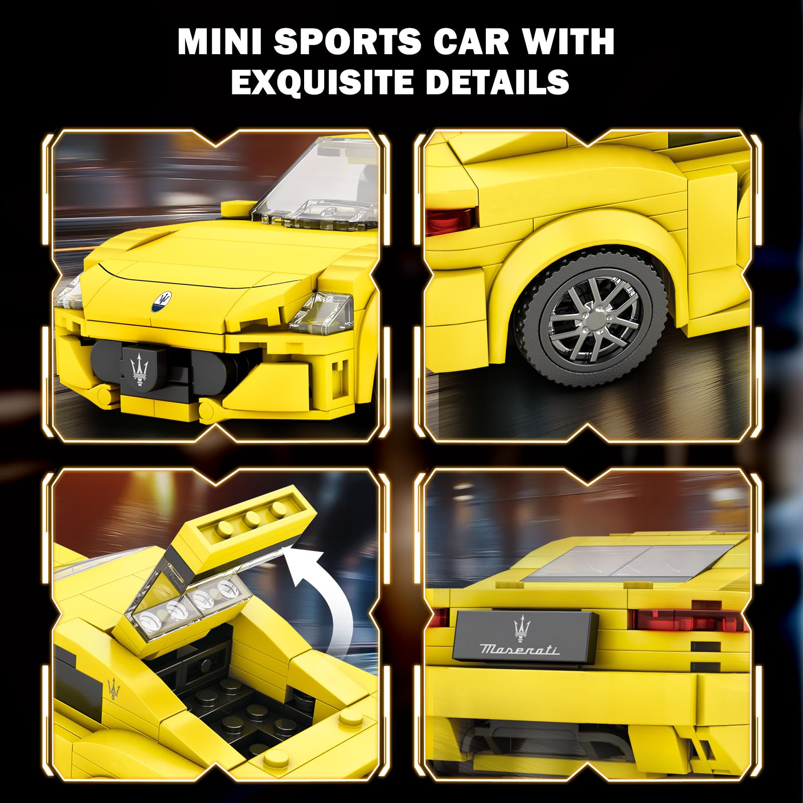 Reobrix Auto Sportiva Da Costruire – Modellino Supercar Con 384 Pezzi – Cofano E Tetto Apribili – Regalo Per Bambini (8-14 Anni) E Adulti