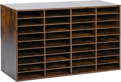 EasyPAG Clasificador de archivos de madera, centro de correo, soporte para revistas, gabinete de almacenamiento de papel, buzón para el hogar y la