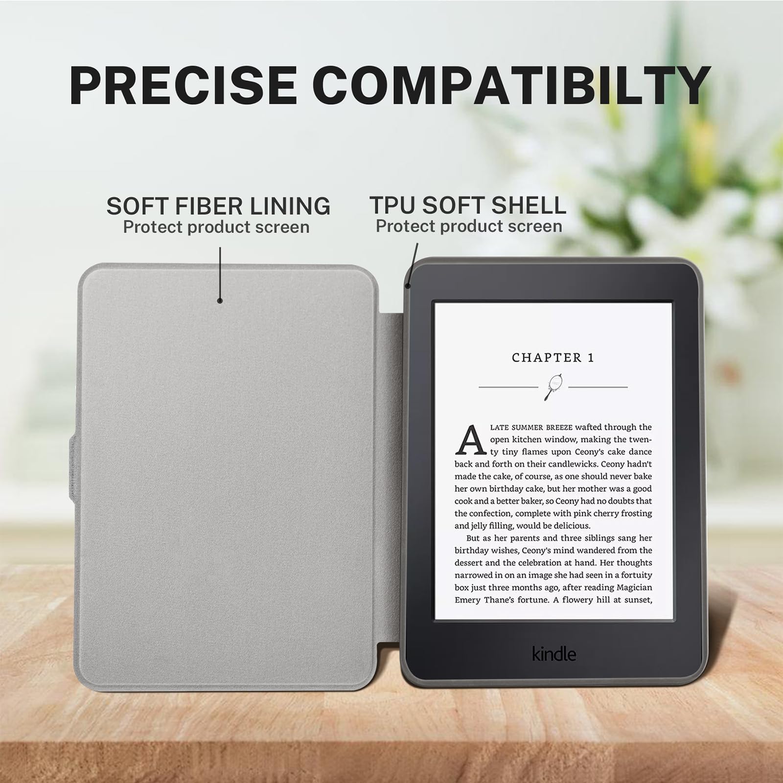 Smart-Hülle kompatibel mit Kindle Paperwhite 5. / 6. / 7. Generation E-Reader (2012–2018 – Modellnummer: EY21 & DP75SDI), inklusive Displayschutzfolie, Premium-PU-Leder-Hülle mit automatischer Sleep