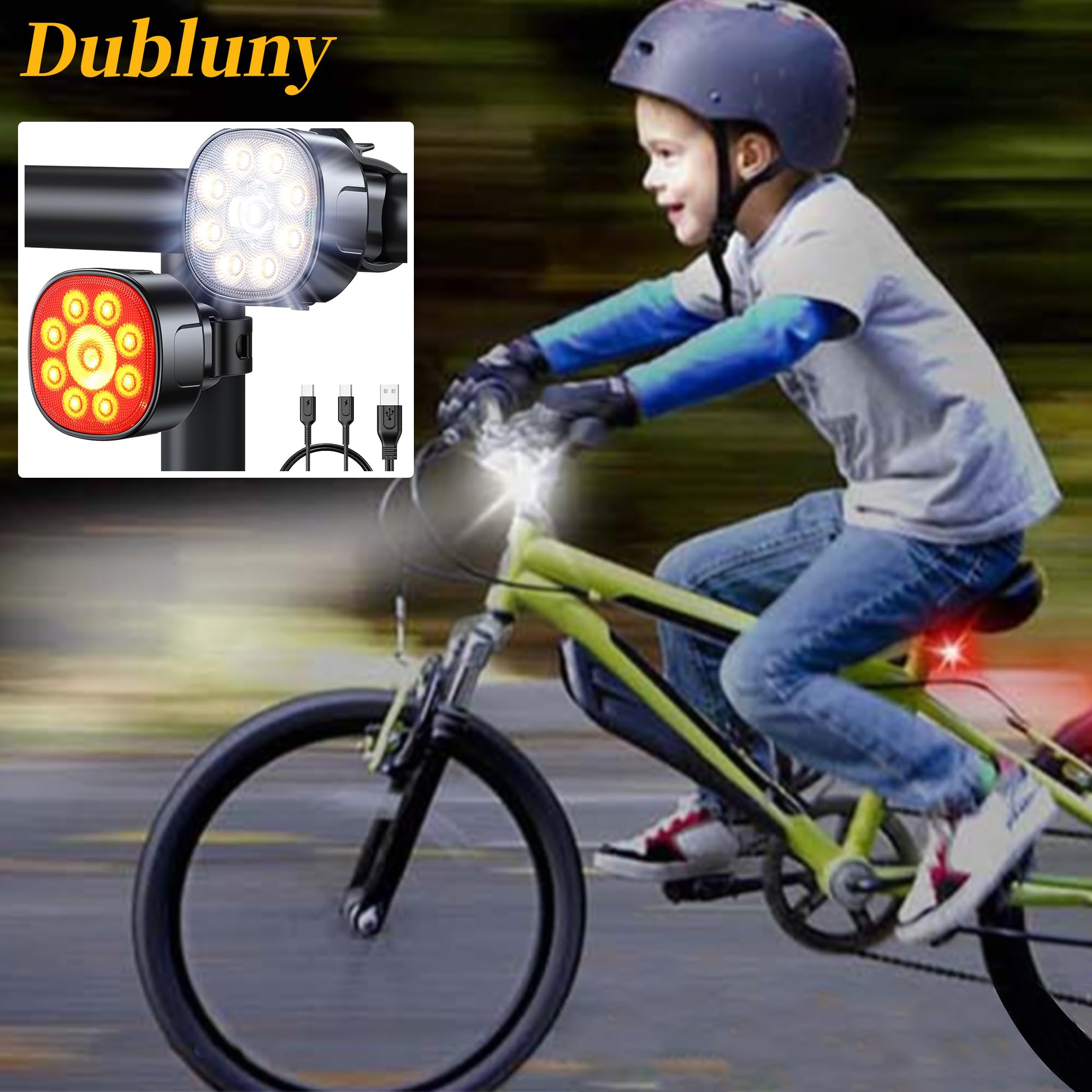 Luci per bicicletta [8+7 modalità], luci anteriori e posteriori super luminose, ultra luminose con faretto e proiettore, impermeabile IP65 e luci per scooter, facili da installare