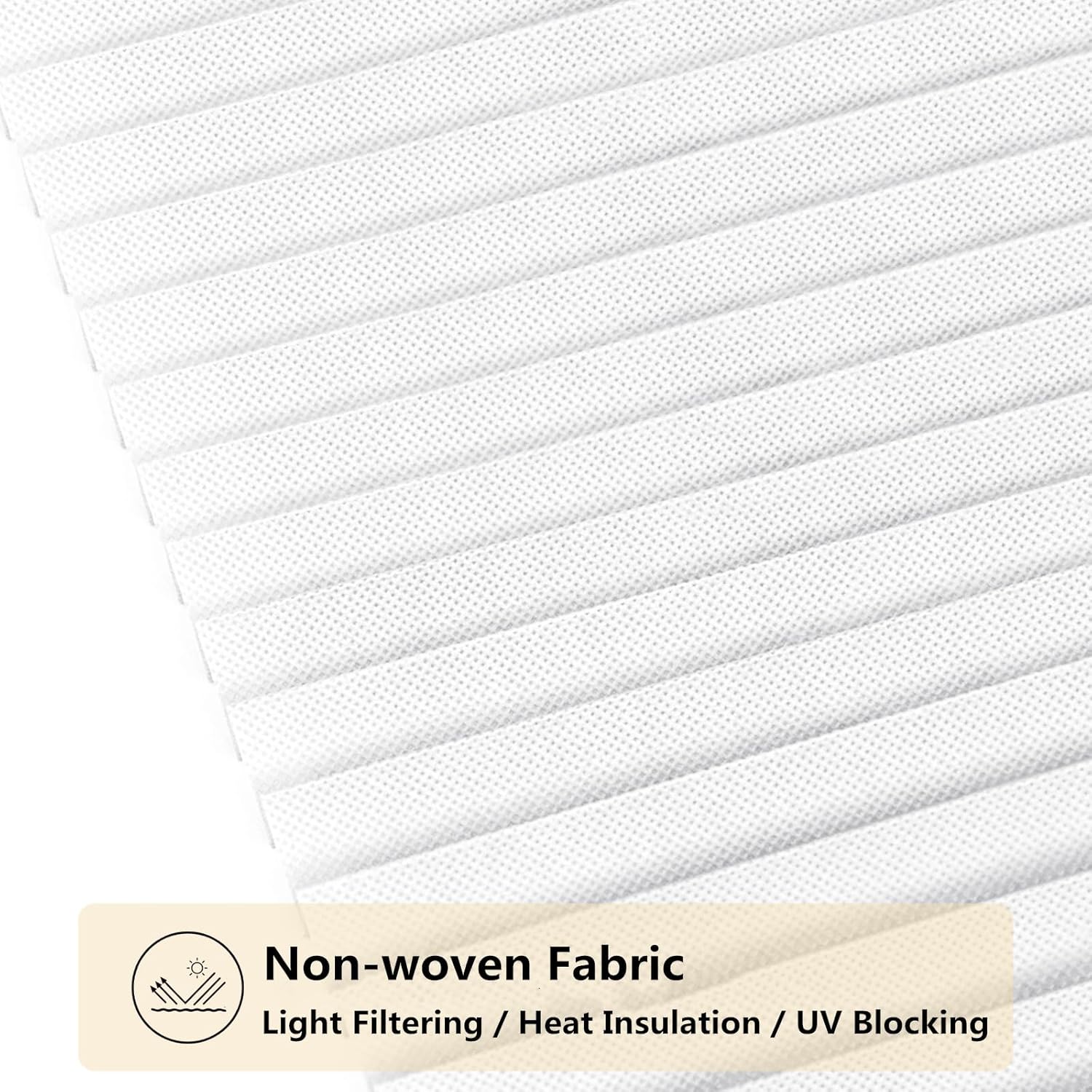 Arch Window Shade Radius 18 inch Half Circle Arched Non-Woven Stick on Cut to Size self Adhesive Light Filtering Half Moon Round Window Covering Pleated Blinds for Front Door