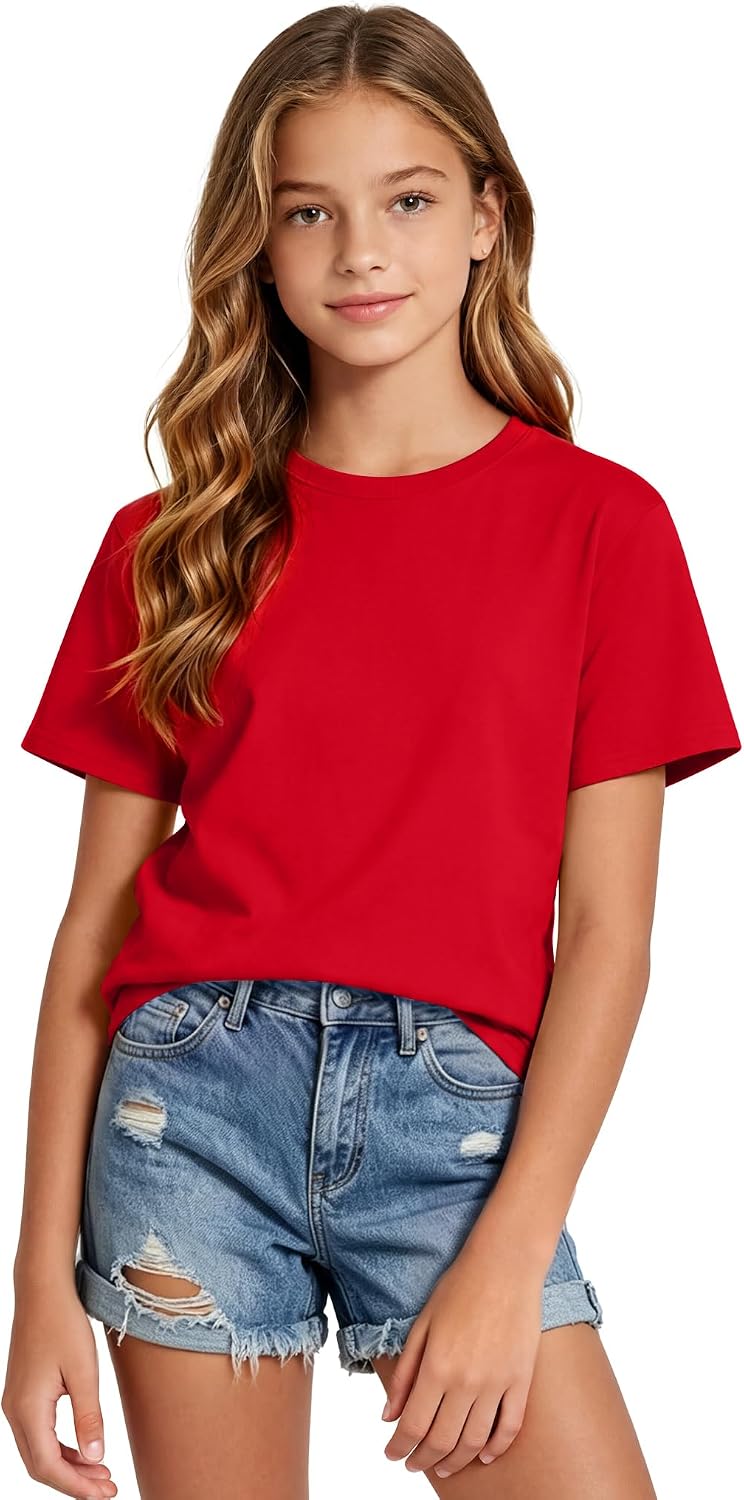 Girls Short Sleeve T-Shirts Oversize Top Shirt for Tween Girl Trendy Clothes Size 5-14 Years