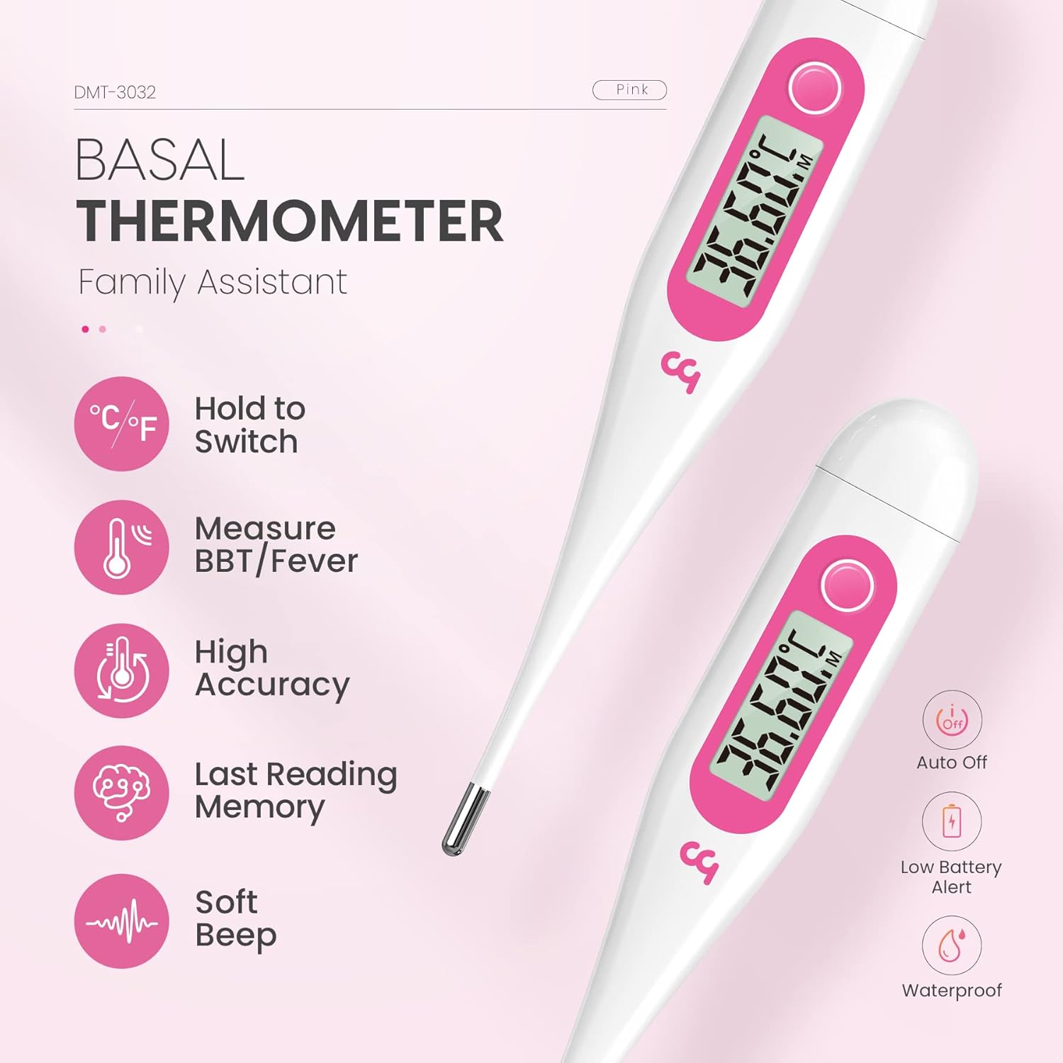 Femometer Body Temperature Thermometer, Digital Basal Thermometer for