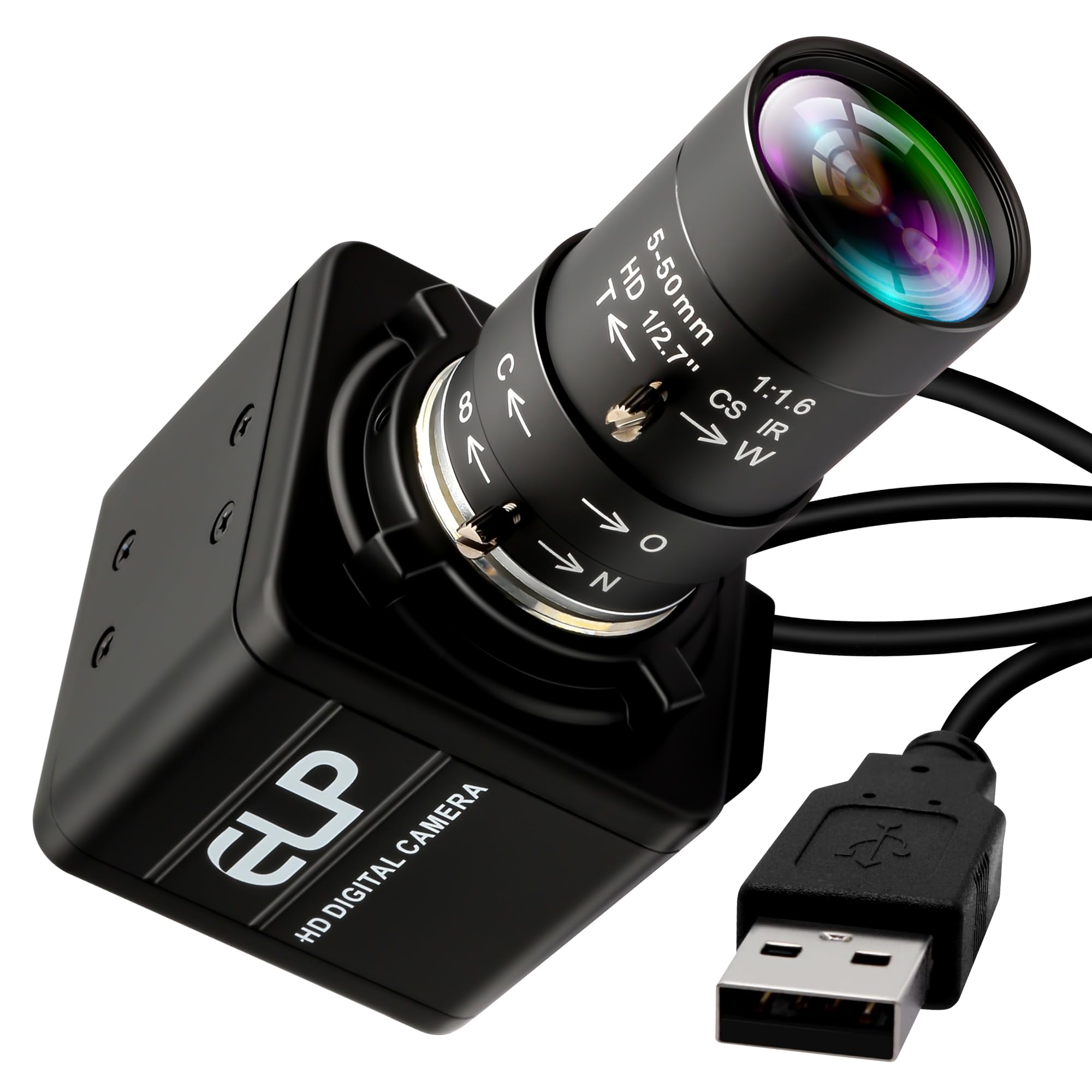 ELP USB Camera 16 Megapixes High Resolution 5K USB Webcam with CS Mount 5-50mm Manual Varifocus Lens Close UP OpenCV Camera Free Driver Plug and Play for Windows Linux Laptop Jetson Nano-image-5