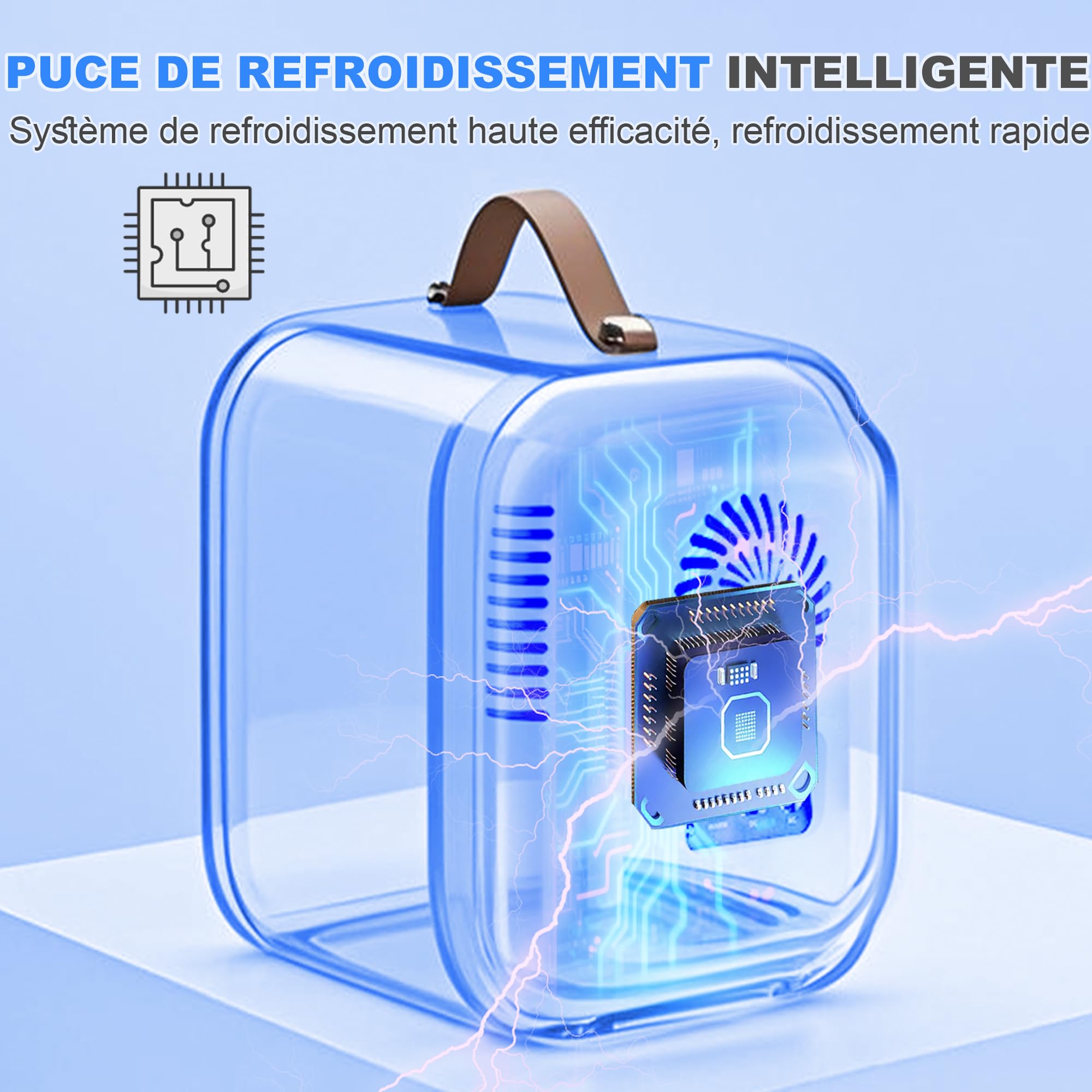 Enventor Mini Frigo 4 litres 6 canettes Alimentation CA 12V CC Glacière Réchaud Portable Noir
