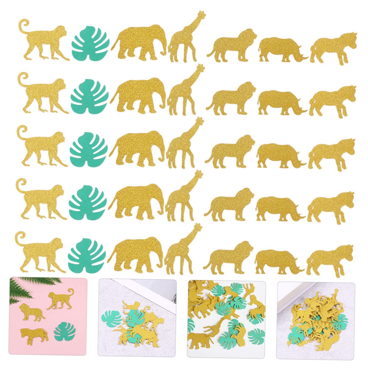 Confettis Animaux De La Jungle - 200 Pièces Cartoon - Décoration De Fête Pour Enfants - Anniversaire Thème Jungle