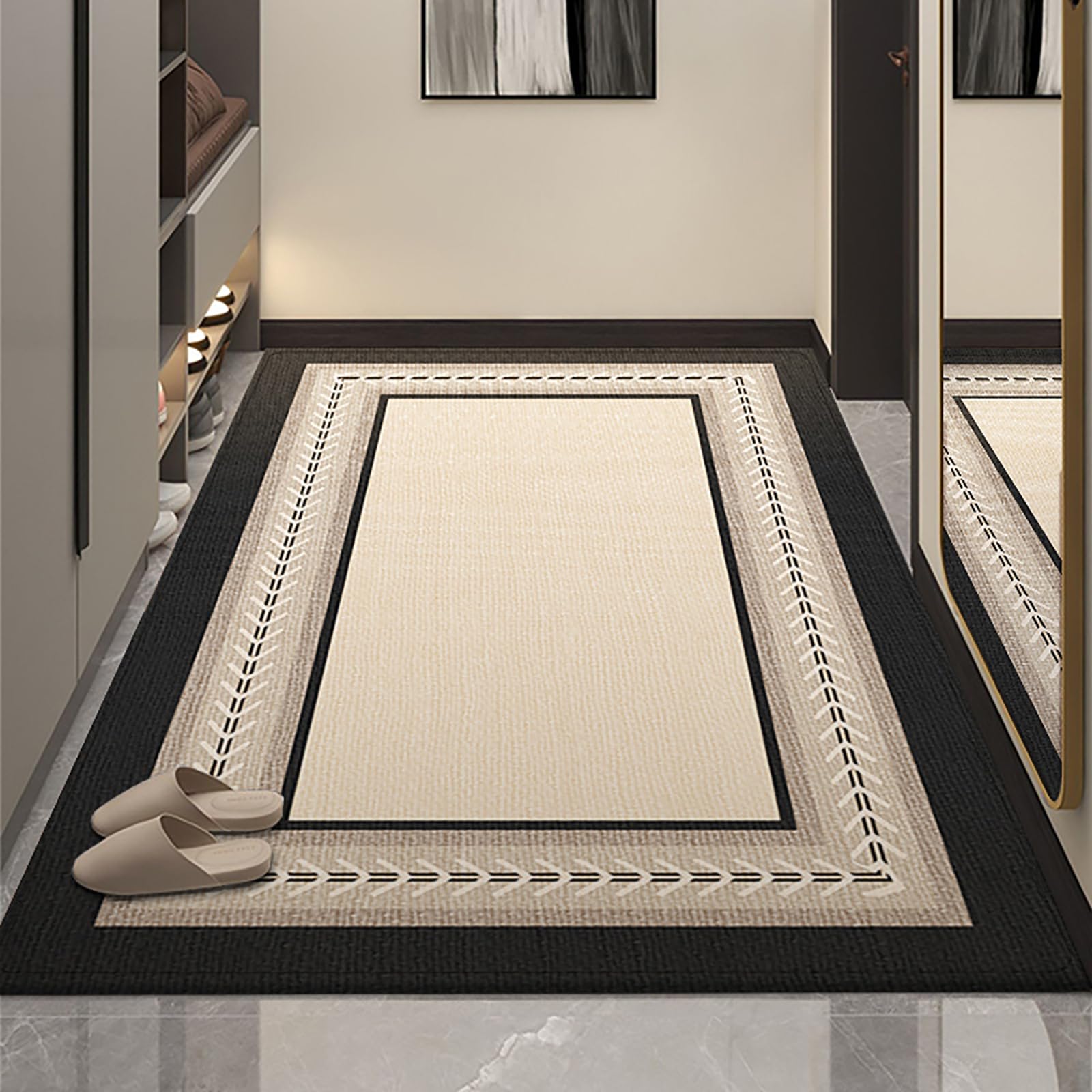Paillasson entrée résistant aux salissures et tapis de couloir lavable