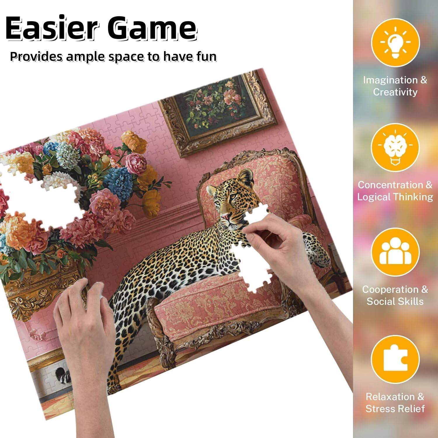 Układanka Jigsaw, 2000 sztuk klasycznych puzzli, Leopard Puzzle Rozluźnienie inteligencji, Mpossible Trudne Puzzle Wyzwanie dla dorosłych Rodzinna gra logiczna, prezent dla miłości przyjaciela fr0-975