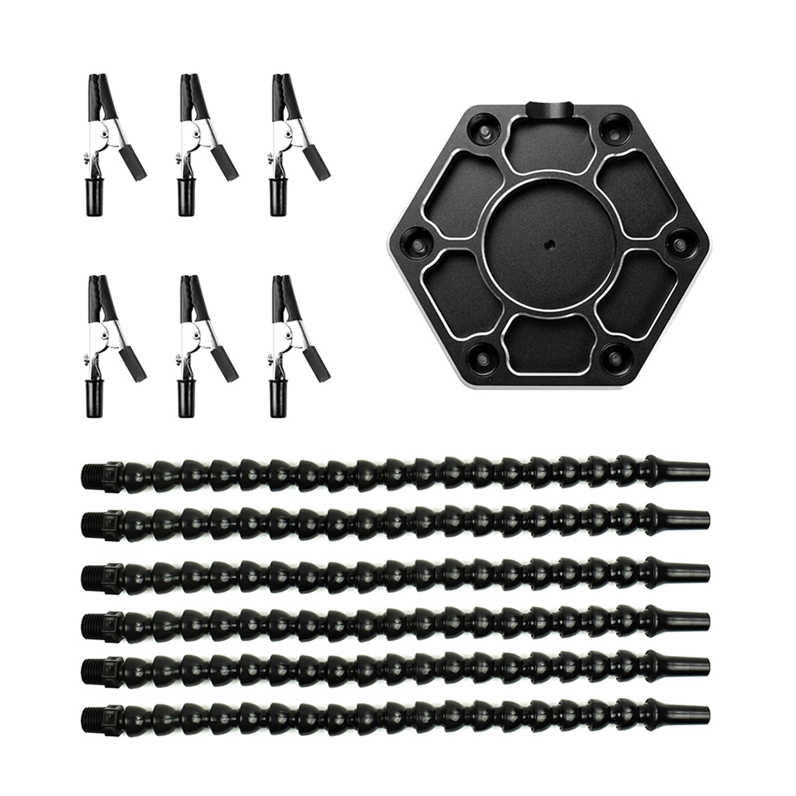 Poste à souder avec 6 bras flexibles en col de cygne - Troisième main pour accessoires - Support de soudure - Station de dessoudage
