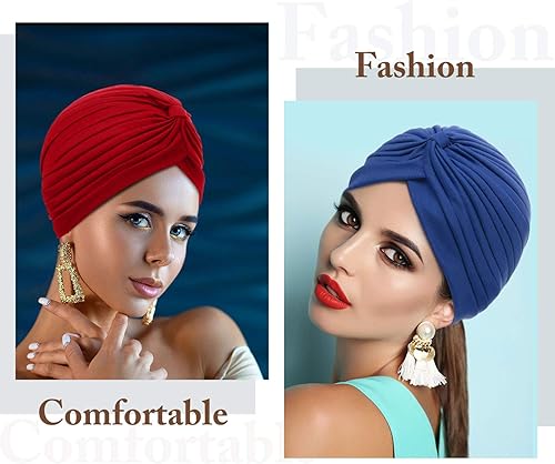 Miniatura 4 de 6 turbantes para mujer suave turbante plisado