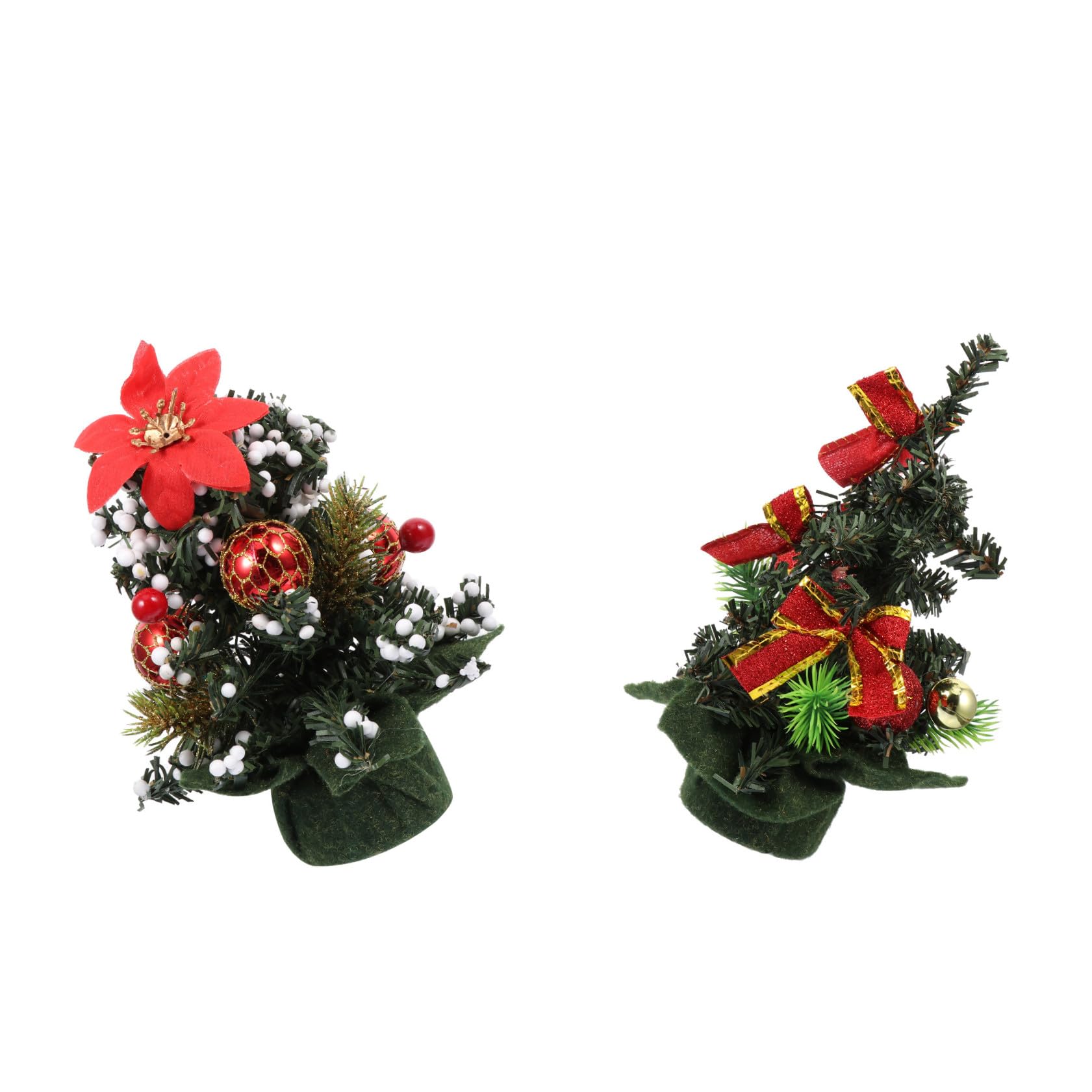 Adornos para árbol de Navidad de plástico y tela Mikikit, mini decoración festiva