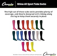 Vista 4 de Champion Sports - Calcetines deportivos Rhino para todos los deportes, varias tallas y varios colores, Rojo