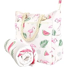 Bolsa de playa Amplio hombro Tote Travel &amp; Gym Bag con bolsillos m&uacute;ltiples y cremallera fuerte