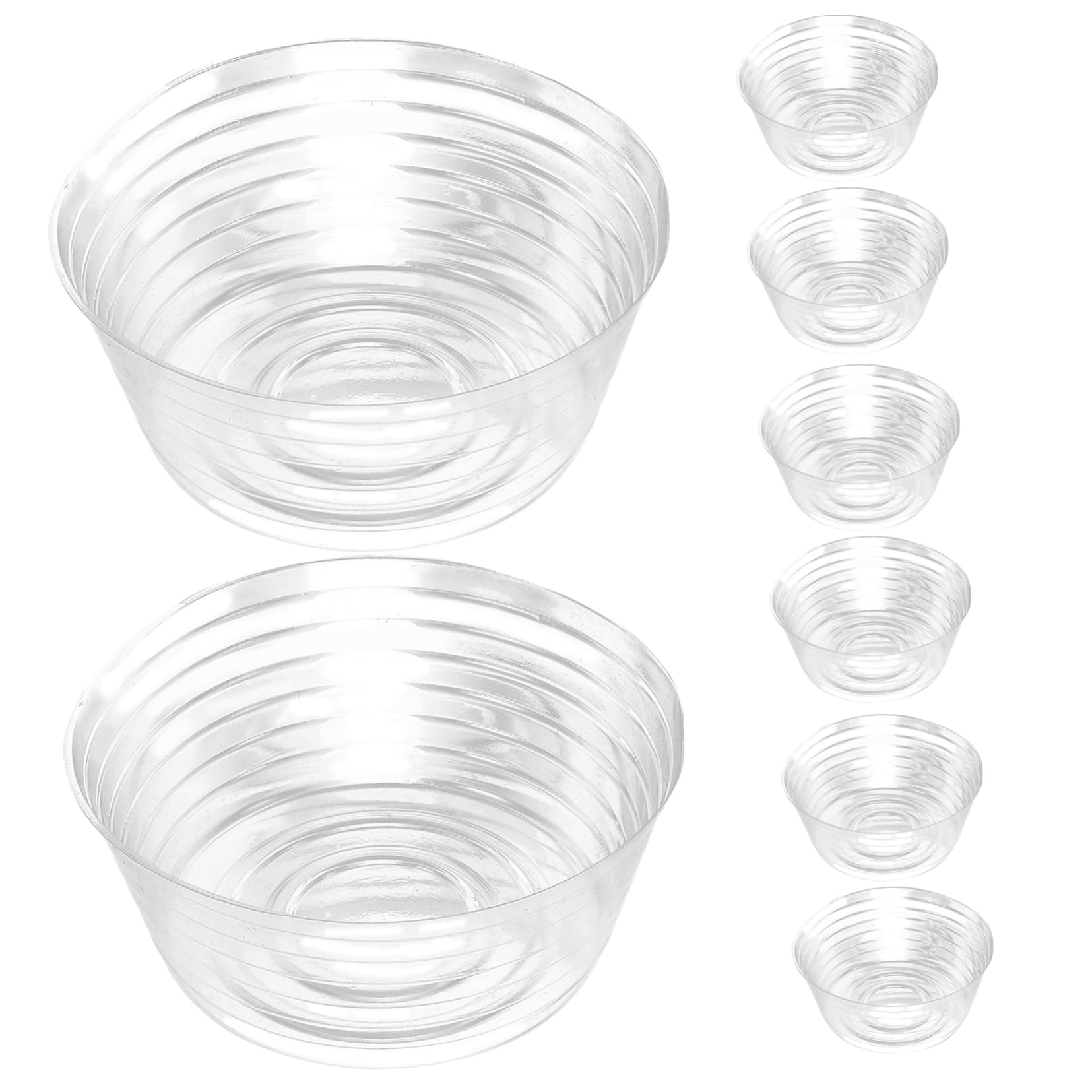 Abaodam 10Pcs Transparent Deep Plant Saucer Durable Liner for Flower Pots No Design for Indoor Gardening and Clean Surfaces