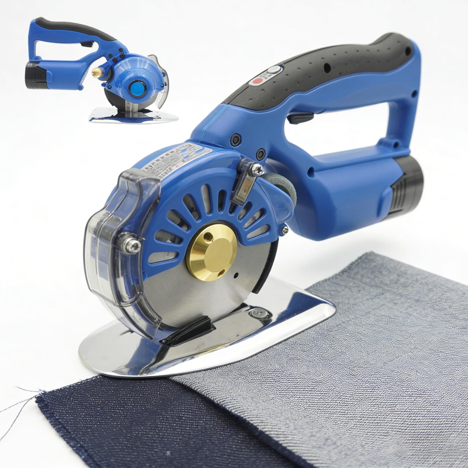 Cortadora eléctrica rotativa de Tela, inalámbrica, con Velocidad Ajustable y 5 configuraciones para Cortar algodón, Cuchilla eficiente de 100/110/125 mm sin Costuras.