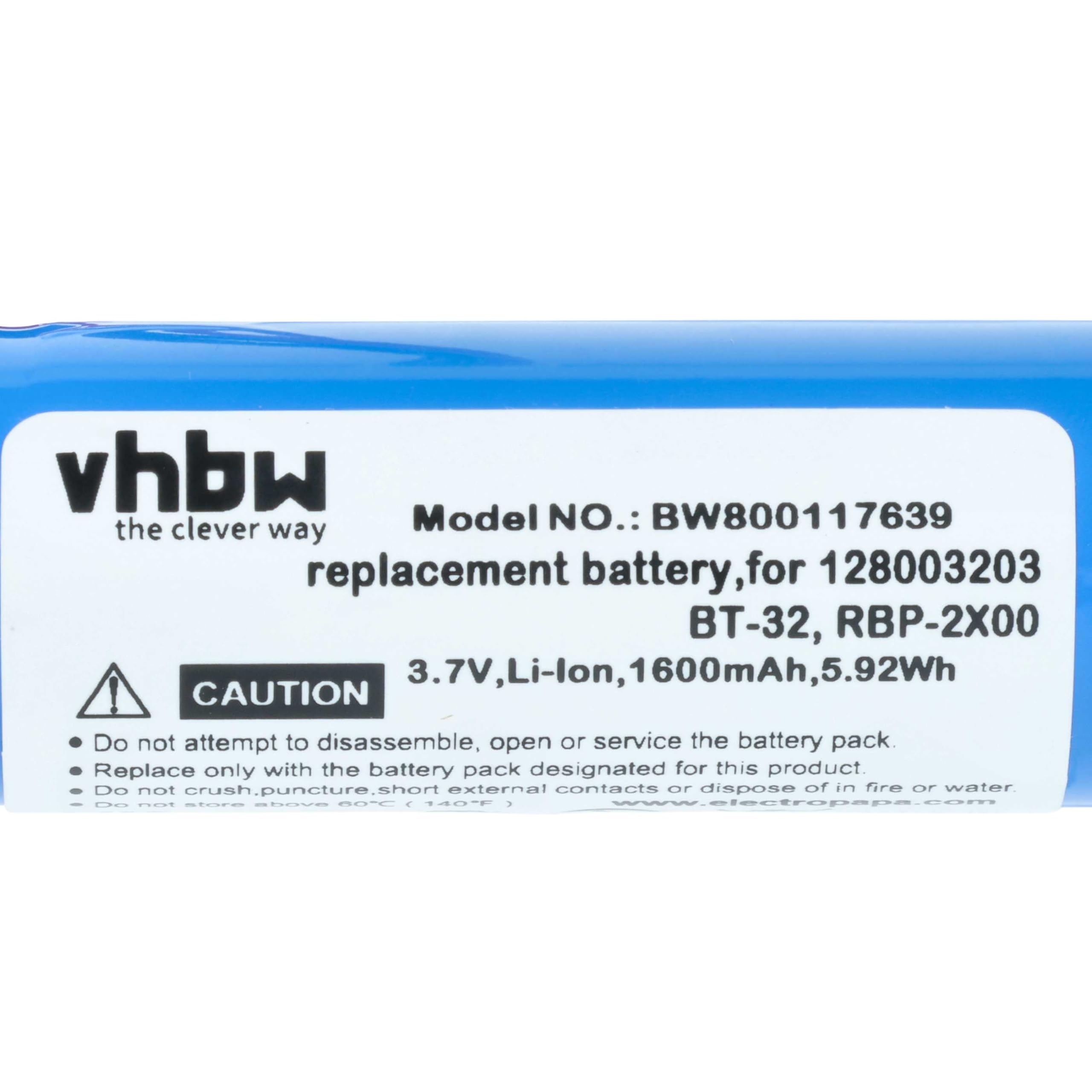 vhbw Batterie Compatible avec Datalogic QuickScan QBT2400 | QBT2430, QBT2131, QBT2101 scanner de code-barre POS (1600mAh, 3,7V, Li-ion)