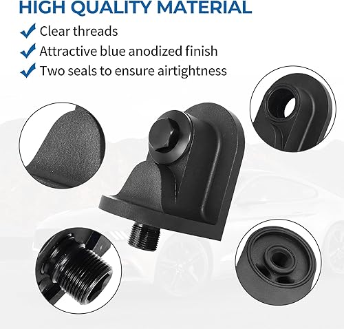 Miniatura 4 de Adaptador de filtro de aceite Billet de 90 grados para Ford Mustang 1965-1995 5.0L 302 V8, Mustang 2011-2021 y Focus RS 2016-2018, negro