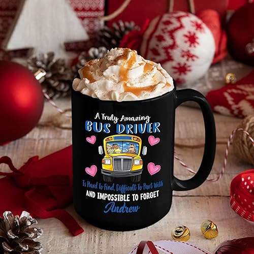 Miniatura 4 de A Truly Amazing Bus Driver Is Hard To Find, Difficult To Part With & Impossible To Forget Coffee Mug, Personalized Name School Bus Drivers Coffee