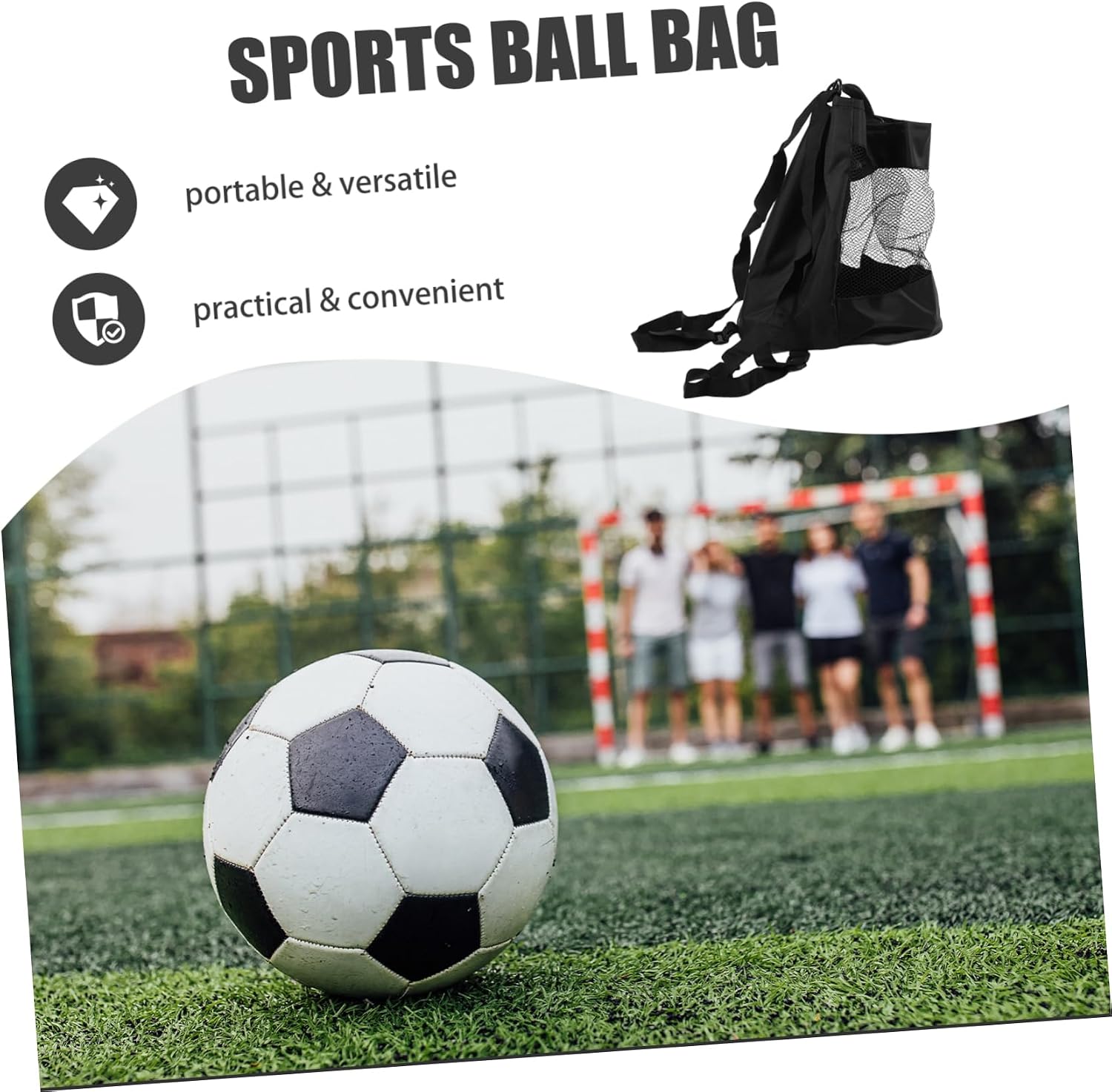 Basketball Carrier Mesh Bag for Sports Equipment Multi-function Backpack for Soccer Volleyball and More Gym Beach and Travel