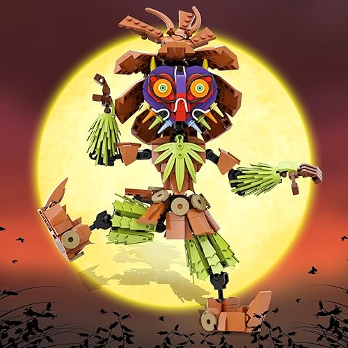 Miniatura 4 de Taojiyuan BOTW Skull Kid con bloques de construcción de máscara de Majora, BOTW Link figura de acción con máscara de Majora, colección movible,